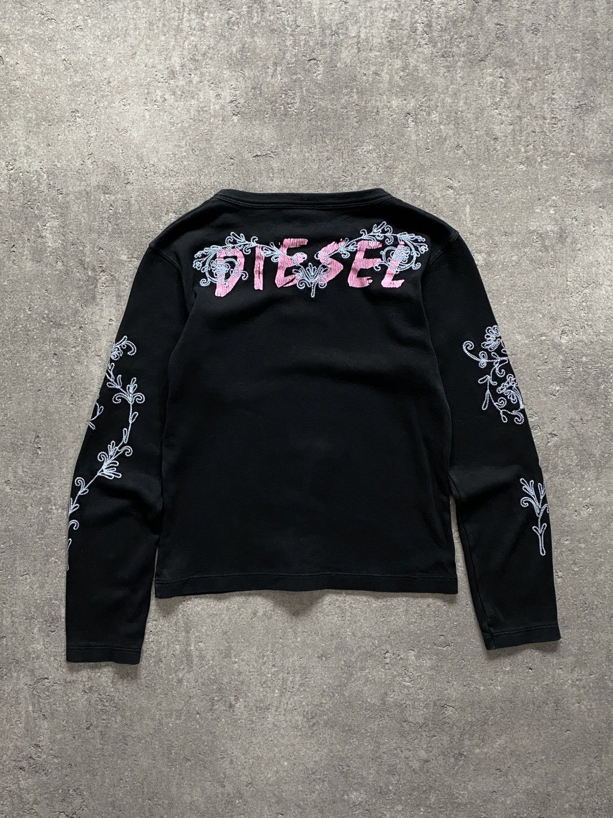 Diesel Diesel Long Sleeve 3/4 Black Washed Floral Multiprint Size S / US 4 / IT 40 - 1 Thumbnail