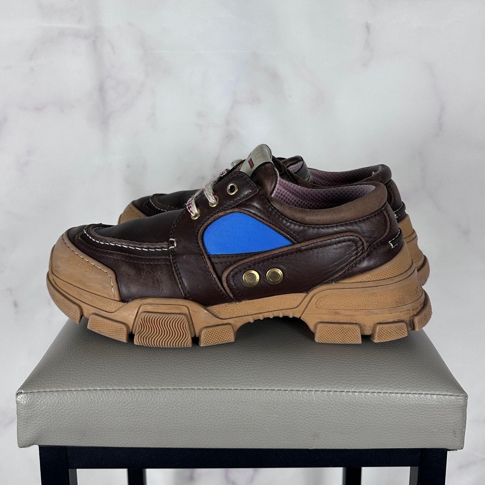 Gucci Boatrek Brown Leather Sneaker Size US 7 / EU 40 - 2 Thumbnail