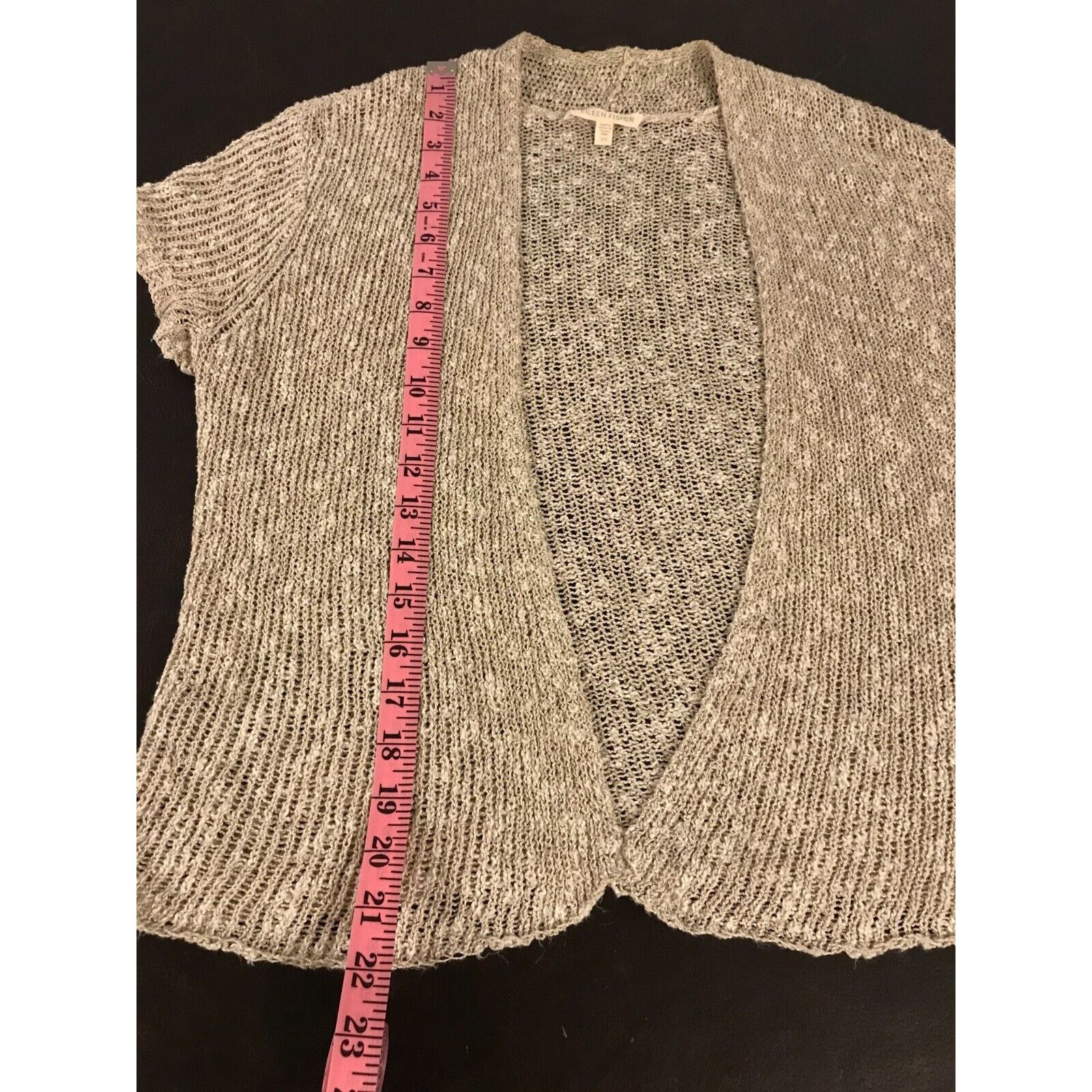 Eileen Fisher Eileen Fisher Women's Beige/Oatmeal S/S Open Knit Cardigan Size XS / US 0-2 / IT 36-38 - 5 Thumbnail