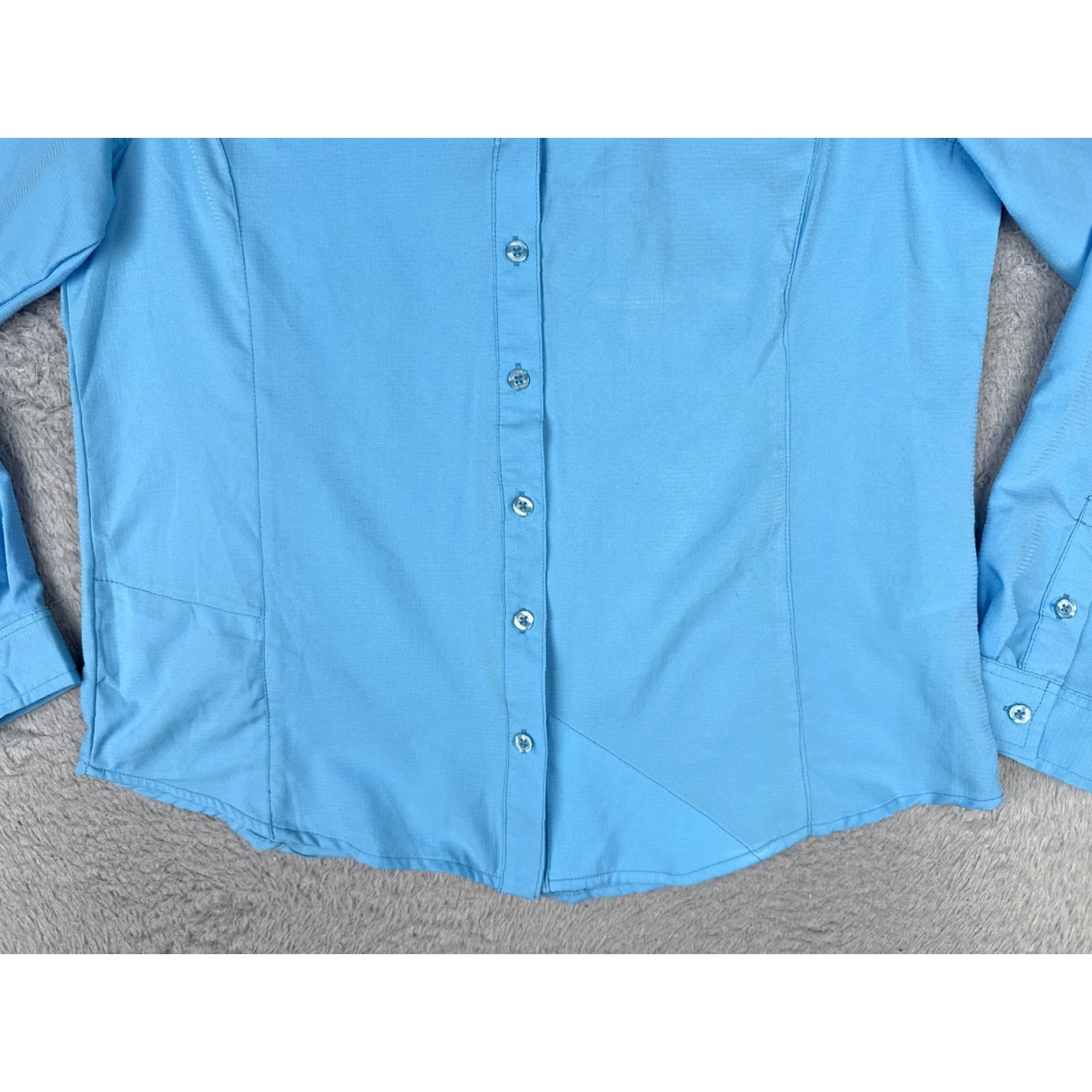 Vintage Pacific Trail Shirt Women Medium Blue Button Up Long Sleeve Polyester Blend Size M / US 6-8 / IT 42-44 - 5 Thumbnail