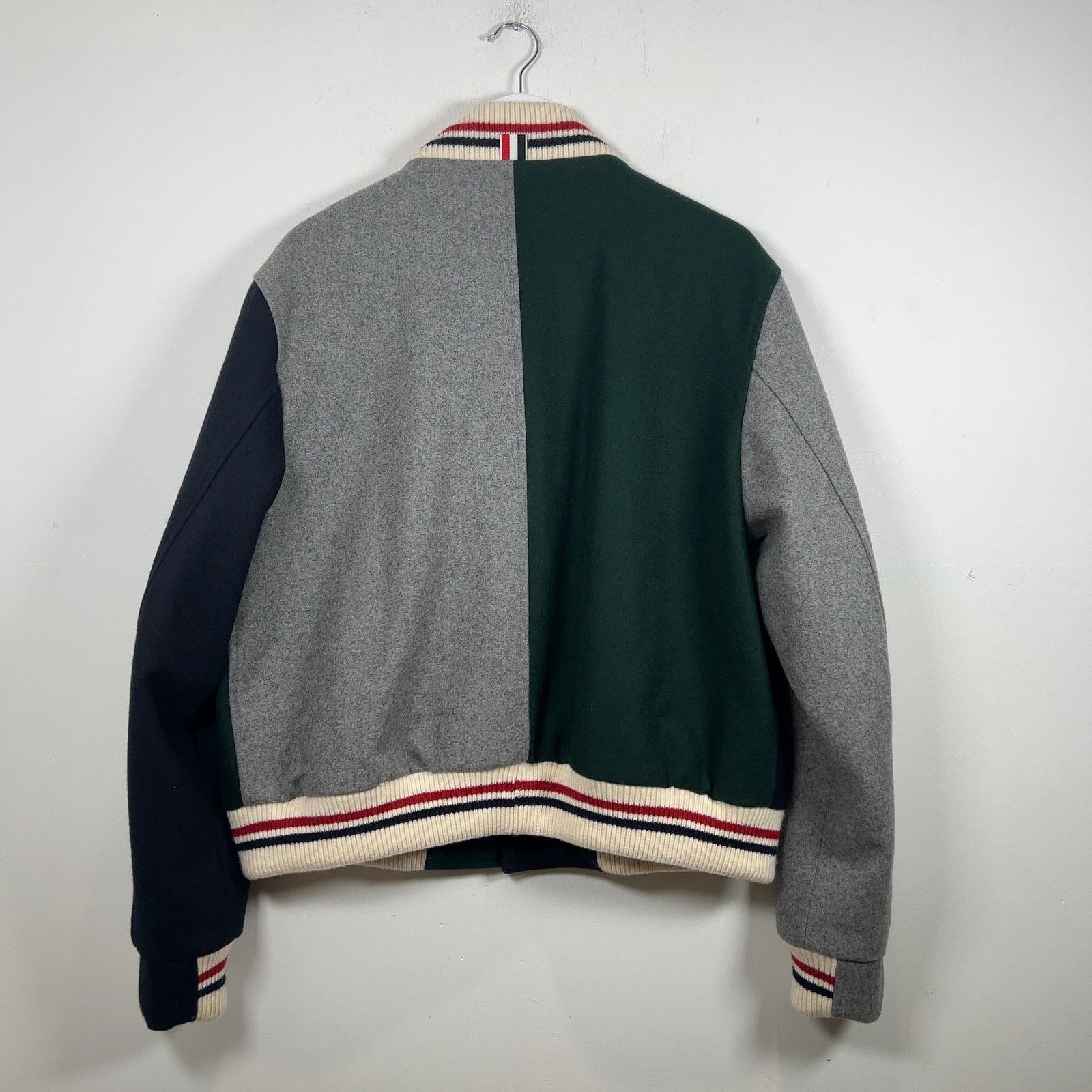 Thom Browne Thom Browne Color Block Wool Varsity Jacket Size US XL / EU 56 / 4 - 6 Thumbnail