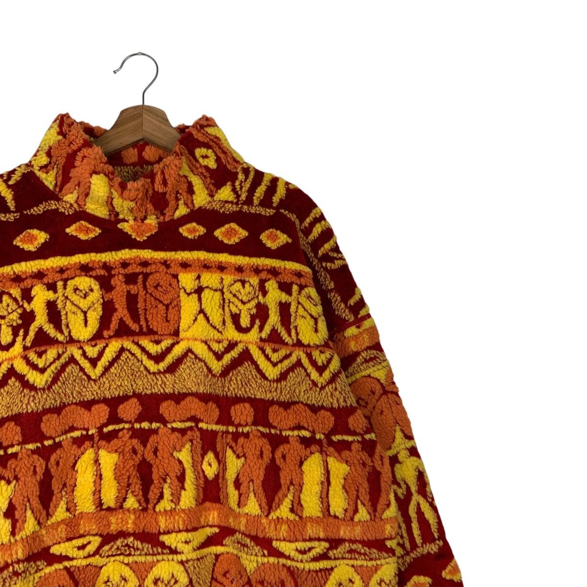 Descente Vintage 90's DESCENTE Motif Design Pullover Fleece #2110-C92 Size US L / EU 52-54 / 3 - 5 Thumbnail