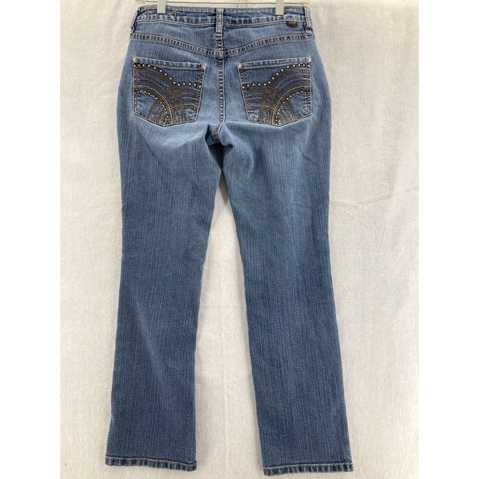 AG Jeans VINTAGE Jag Jeans Jeans Womens 6P Low Rise Straight Leg Studded blue denim 90s Womens Size 29" - 2 Thumbnail