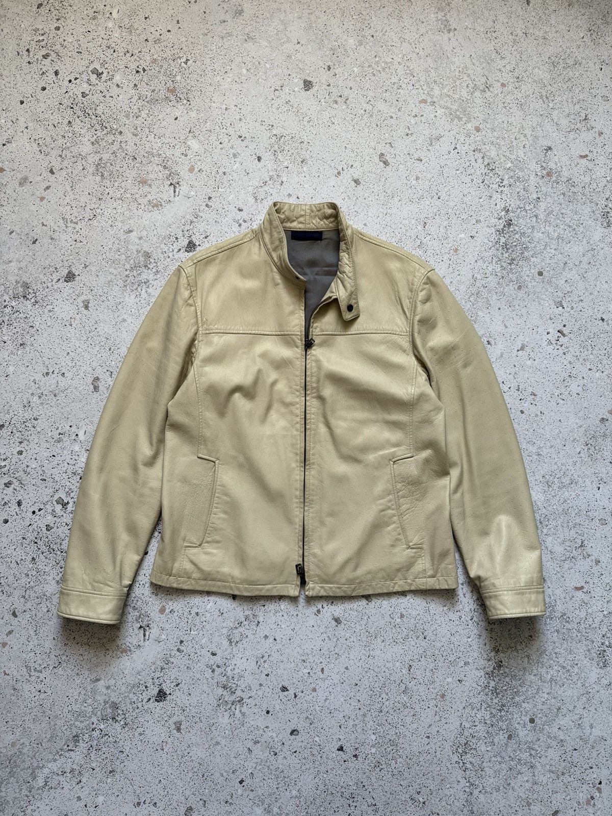 Versace Vintage 90s Versace classic v2 ostrich leather jacket Size US M / EU 48-50 / 2 - 2 Thumbnail