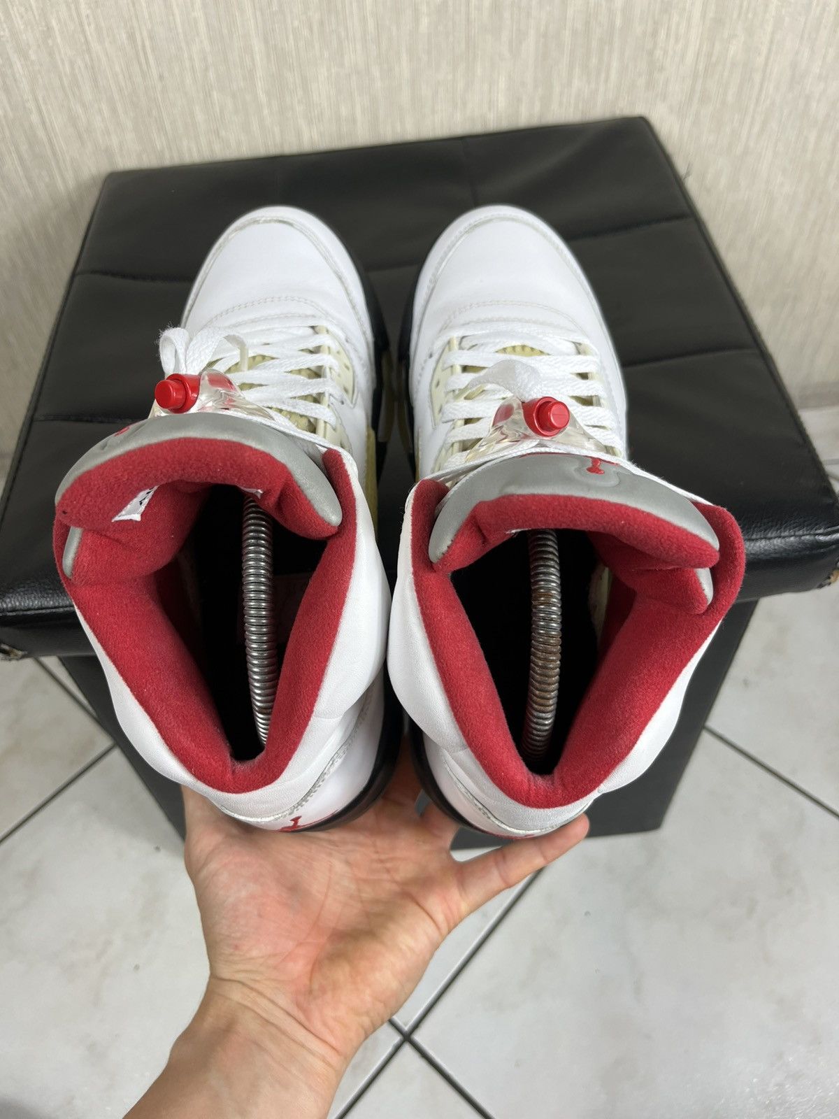 Jordan Brand × Nike × Vintage Vintage OG Nike air Jordan 5 V fire red sneakers 2012 retro Size US 7.5 / EU 40-41 - 12 Thumbnail