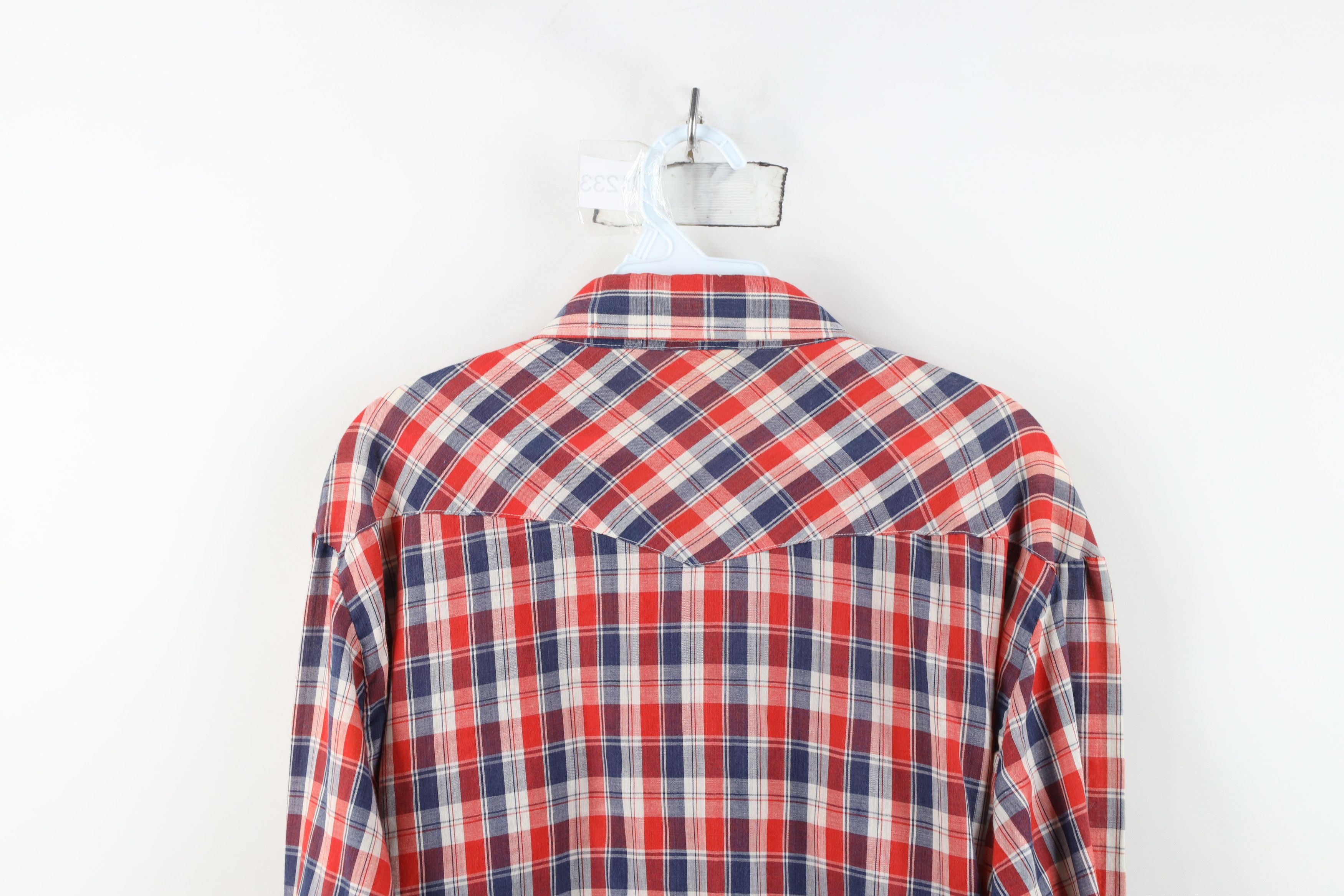Vintage Vintage 70s Streetwear Western Rodeo Snap Button Shirt Plaid Size US XL / EU 56 / 4 - 12 Thumbnail