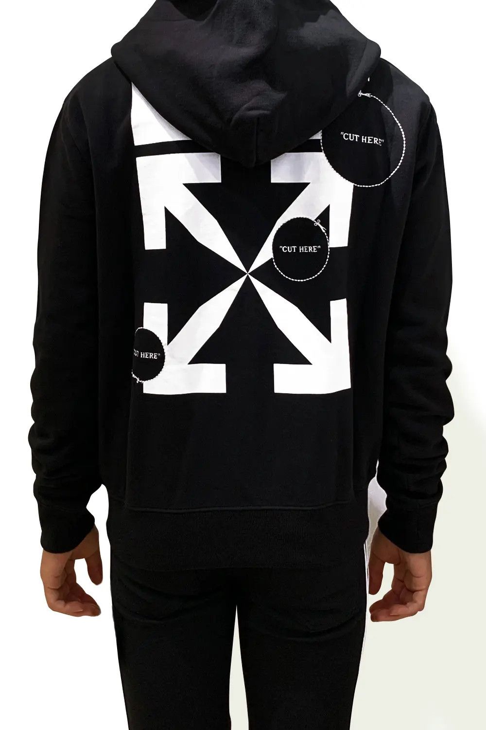 Off-White Black Embroidered Cut Here Arrows Zip Hoodie Size US M / EU 48-50 / 2 - 2 Thumbnail