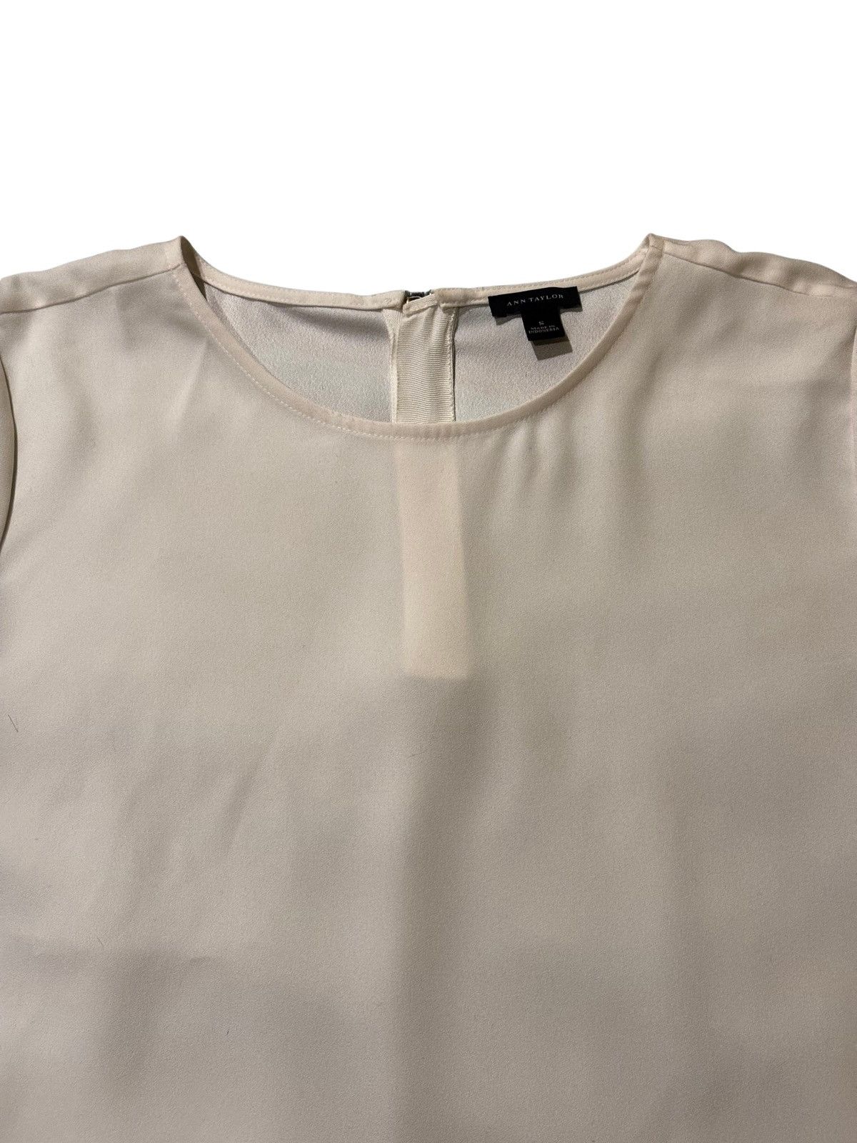 Ann Taylor White short sleeve blouse.wt2226 Size S / US 4 / IT 40 - 2 Thumbnail