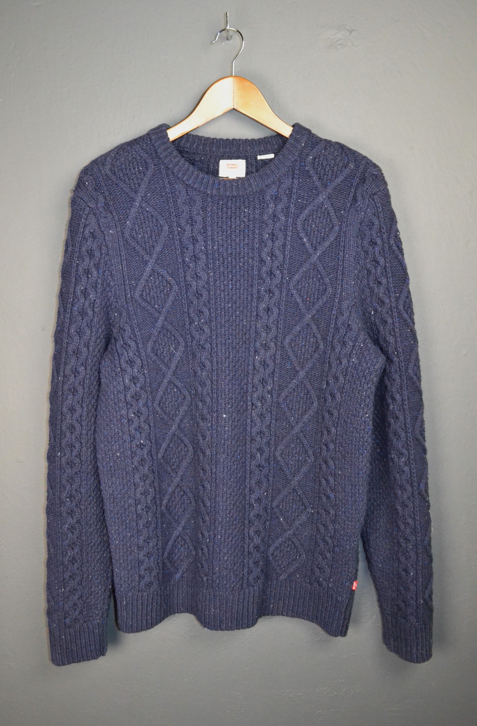 Levi's Levi's Aran-knit Wool-blend Sweater in Navy L Heavy Size US L / EU 52-54 / 3 - 2 Thumbnail