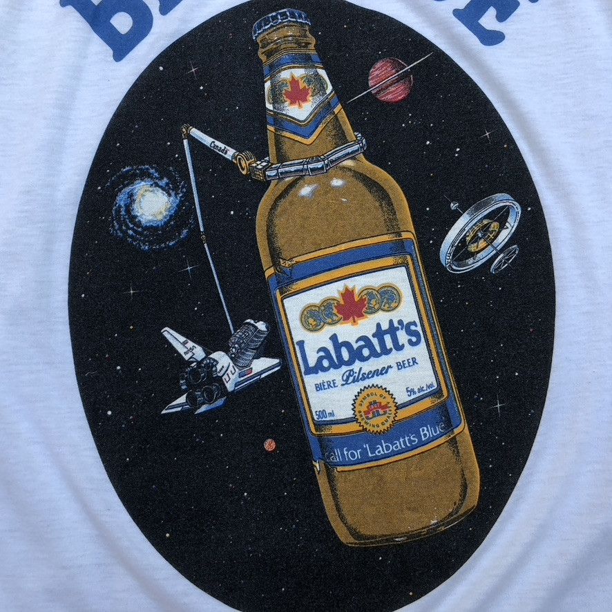 Vintage 1984 Labatt's Big Blue Canadarm Graphic 3/4 Sleeve Tee Size US M / EU 48-50 / 2 - 5 Thumbnail