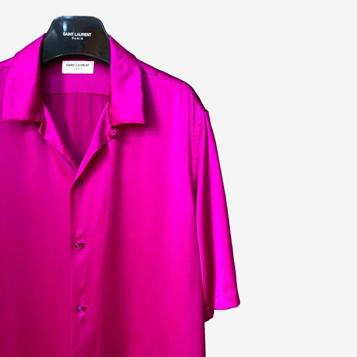 Saint Laurent Paris Saint Laurent Paris SS22 Fuchsia Silk Shirt Sz.39 Size US M / EU 48-50 / 2 - 4 Thumbnail