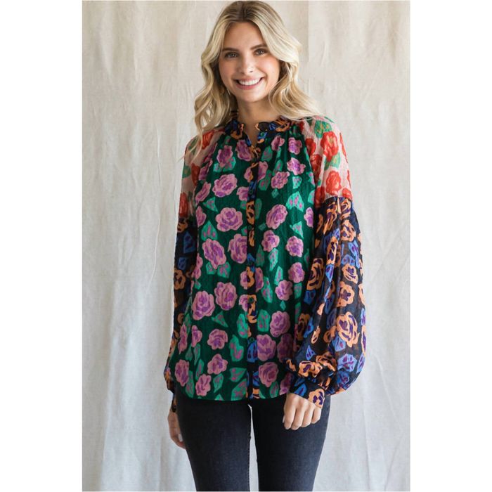 Designer JODIFL Flower Patch Top In Black Multi | Grailed