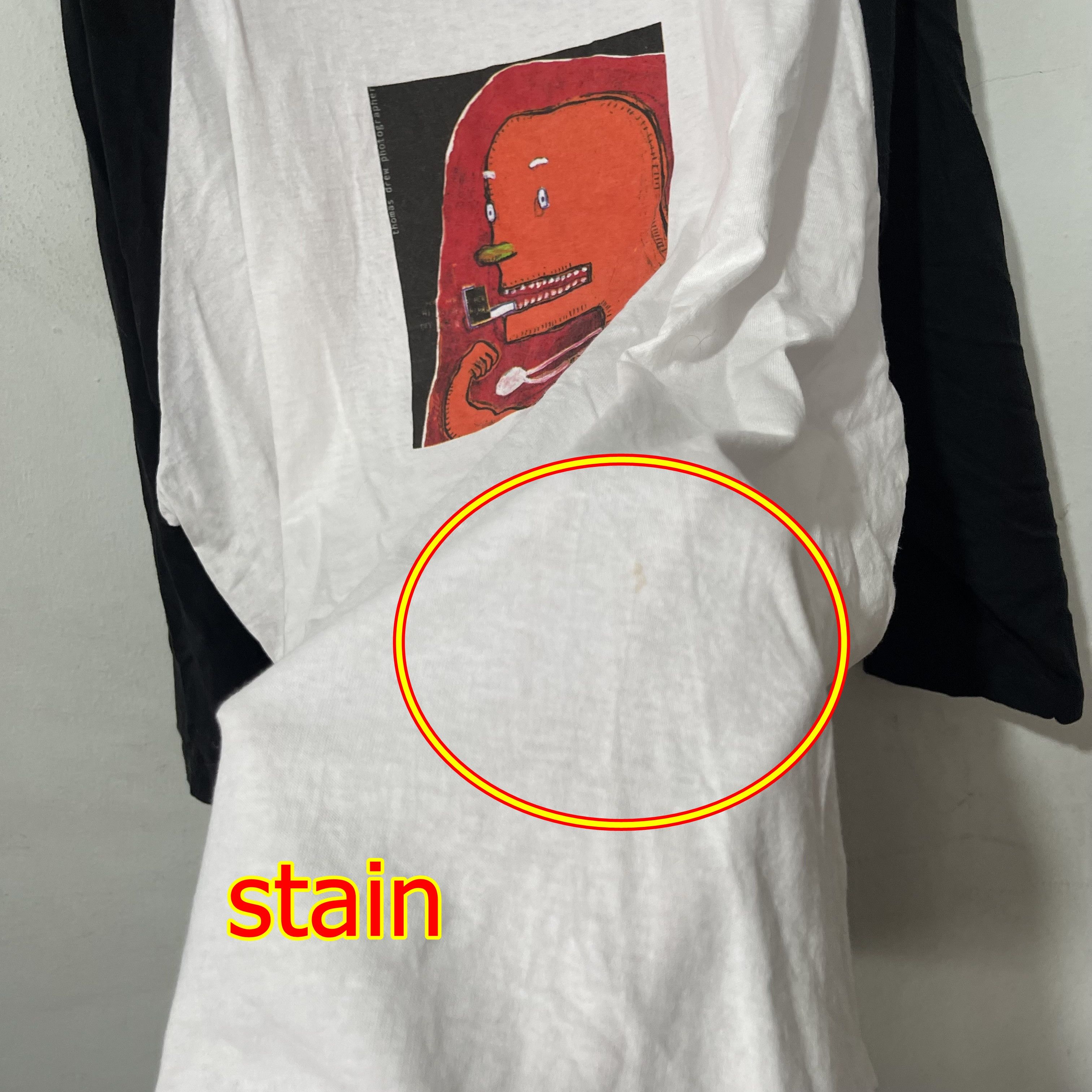 Vintage Vintage 2000s Abstract Face Raglan T-Shirt Size US XXL / EU 58 / 5 - 5 Thumbnail