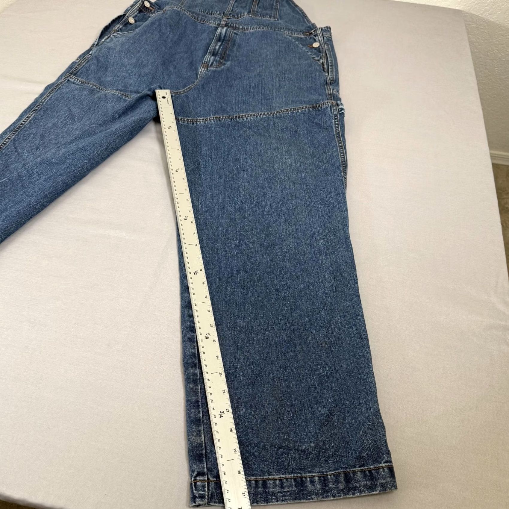 Calvin Klein VINTAGE Calvin Klein Jeans Overalls Mens XL Blue Denim Bib Carpenter Pants 90s Size US 36 / EU 52 - 7 Thumbnail