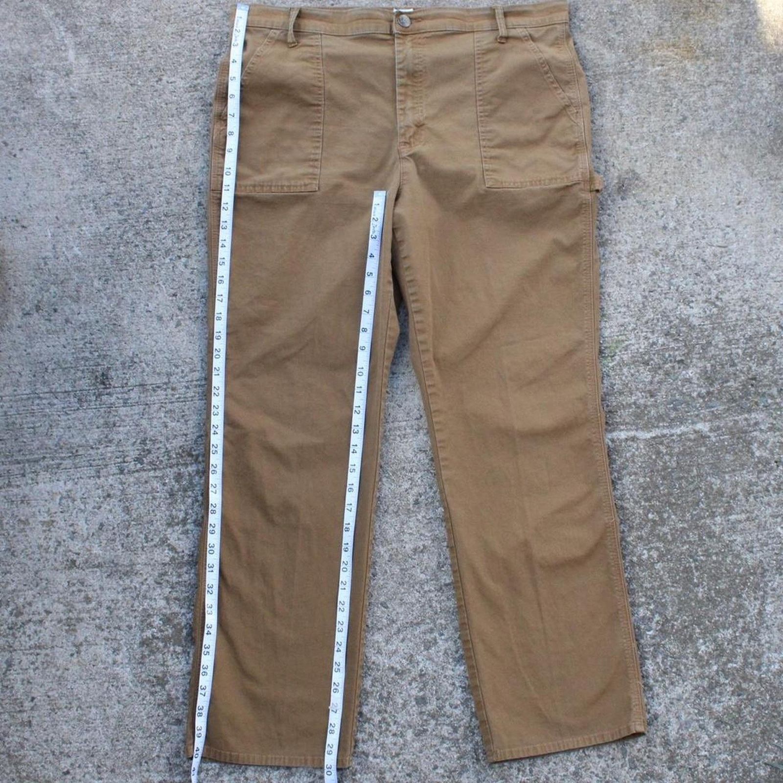 Lee Vintage 90’s Tan Khaki Baggy Lee Workwear Carpenter Pants Size 36" / US 14 / IT 50 - 4 Thumbnail