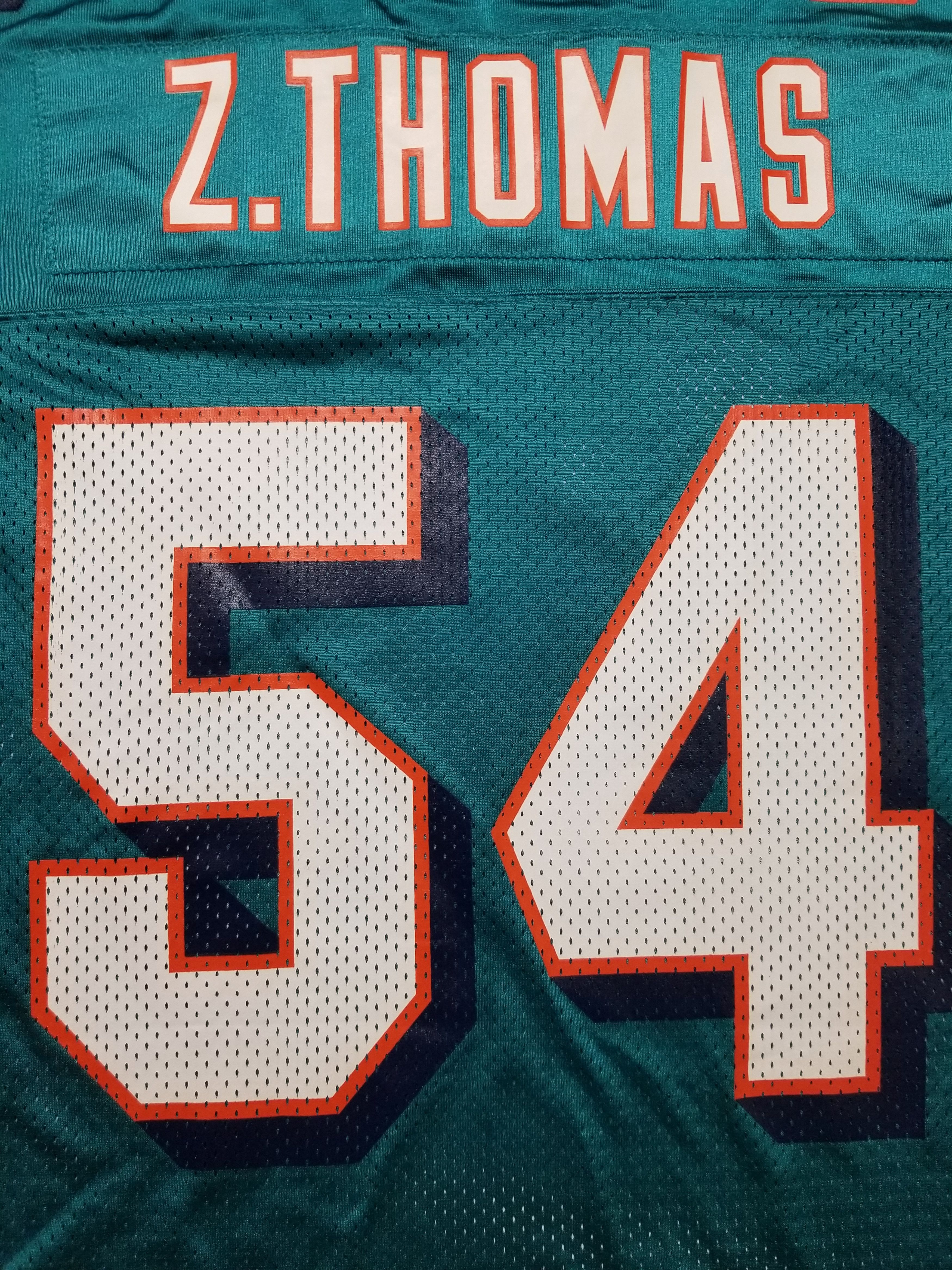Nike VTG 90s Nike Zach Thomas Miami Dolphins NFL Teal Aqua Jersey Size US M / EU 48-50 / 2 - 10 Thumbnail