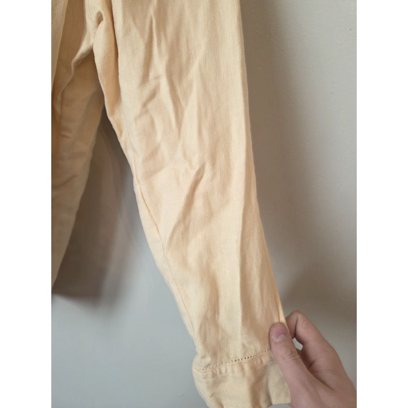 Talbots VINTAGE Talbots Beige Linen Blend Button-Up Shirt Top Petites Sz L 90s Womens Shirt Size L / US 10 / IT 46 - 5 Thumbnail