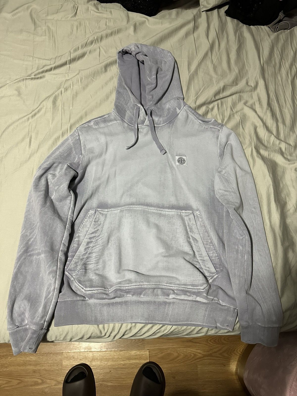 image of Stone Island Patch Logo Hoodie in Purple, Men's (Size XL)
