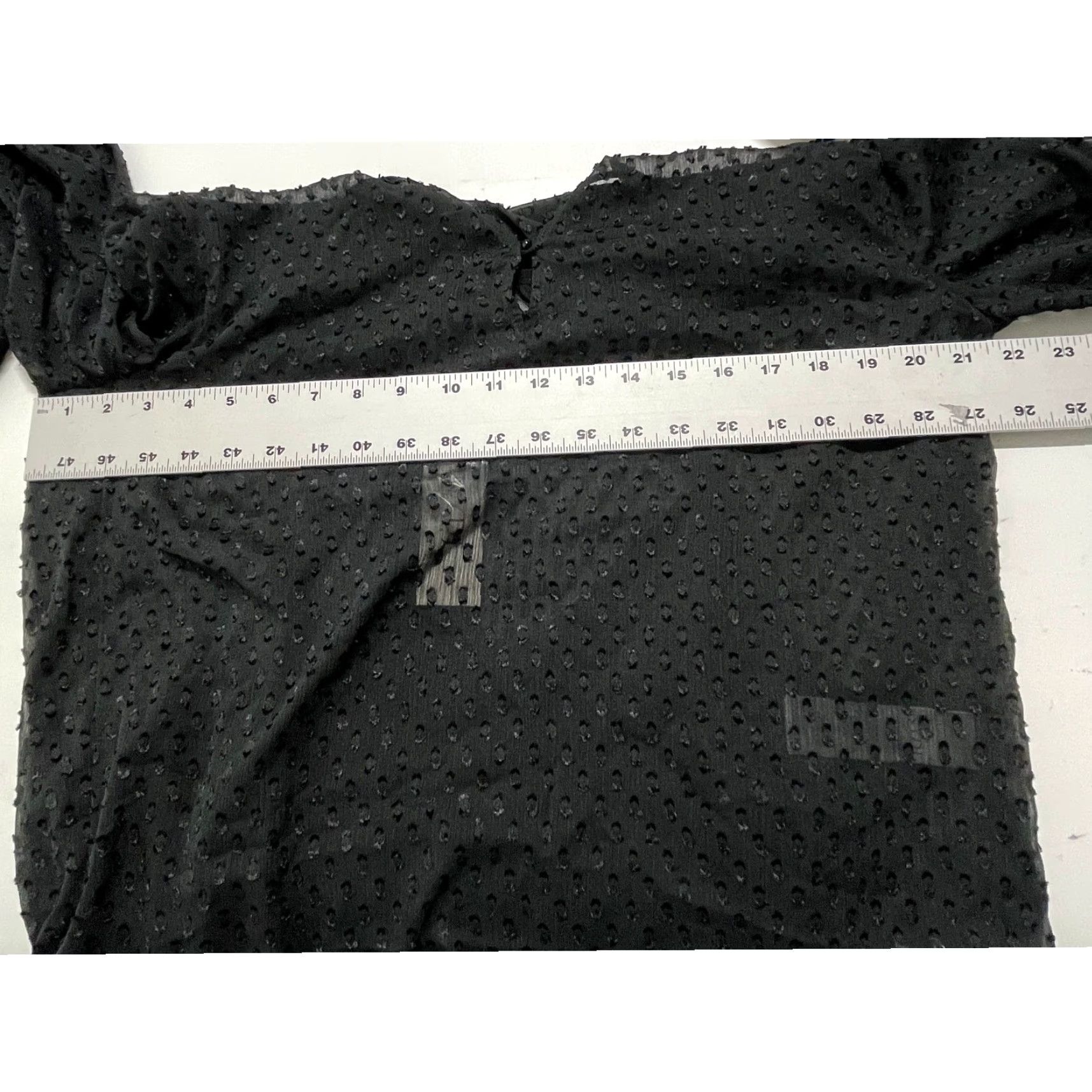 NYDJ NYDJ Shirt Women S Black Sheer Long Sleeve Round Neck Casual/Business/Party Minimalist Fairy Grunge Whimsigoth Witchy Vamp 90s Style Theme Solid Size S / US 4 / IT 40 - 5 Thumbnail