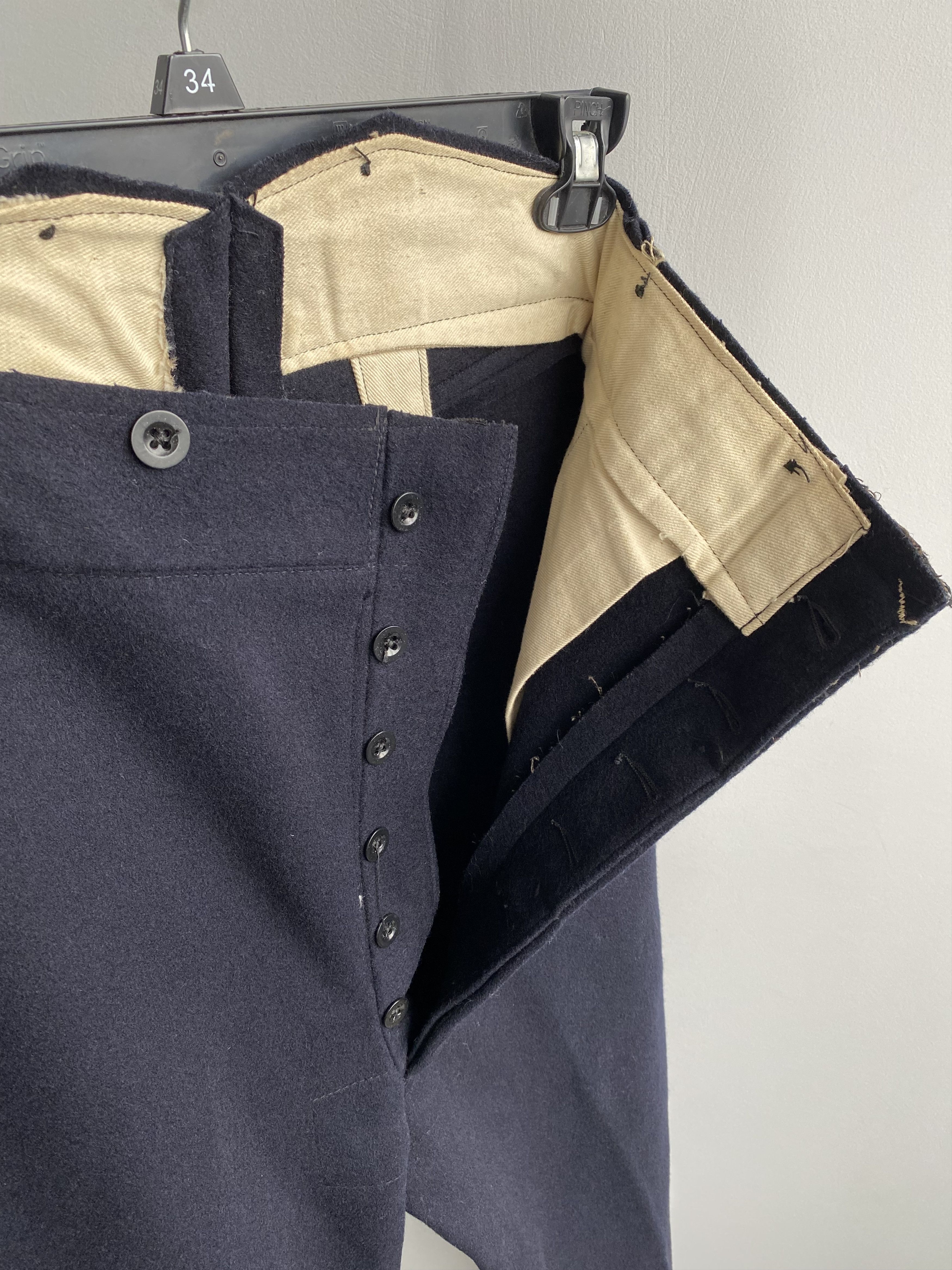 Vintage Vintage 1940s WW2 British Army Battledress Serge Wool Pants Size US 36 / EU 52 - 2 Thumbnail