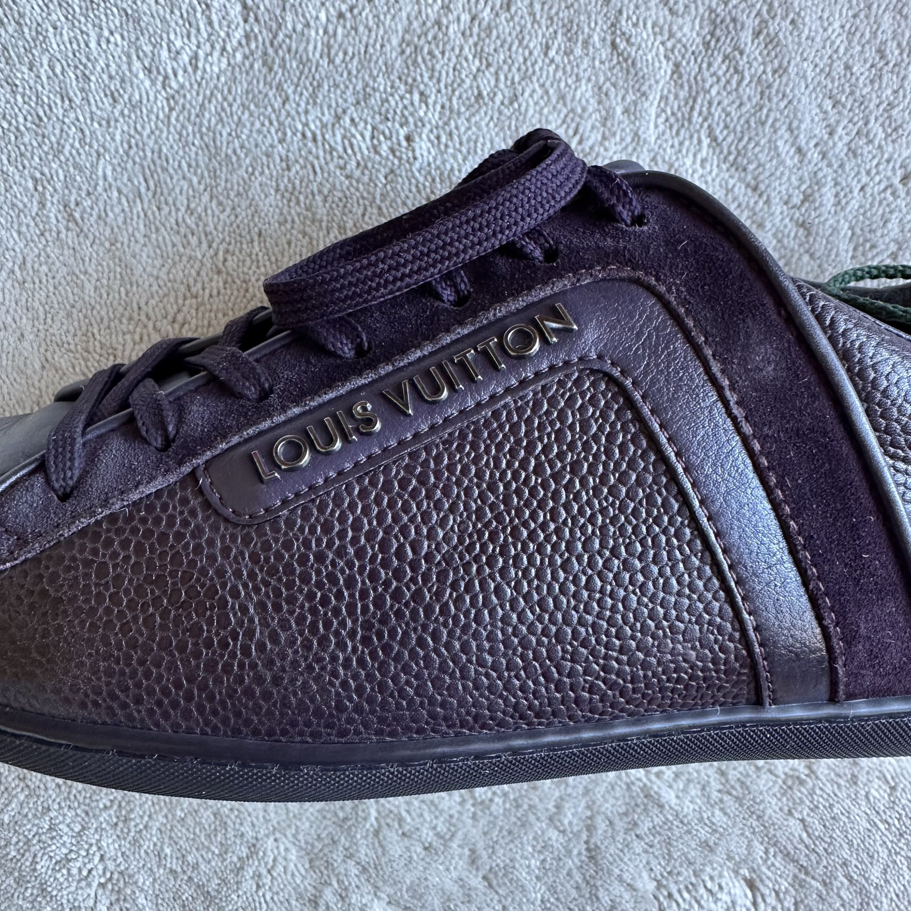 Louis Vuitton LOUIS VUITTON Dk Brown LEATHER Low-Top SNEAKERS Size 7.5 LV Size US 8.5 / EU 41-42 - 5 Thumbnail