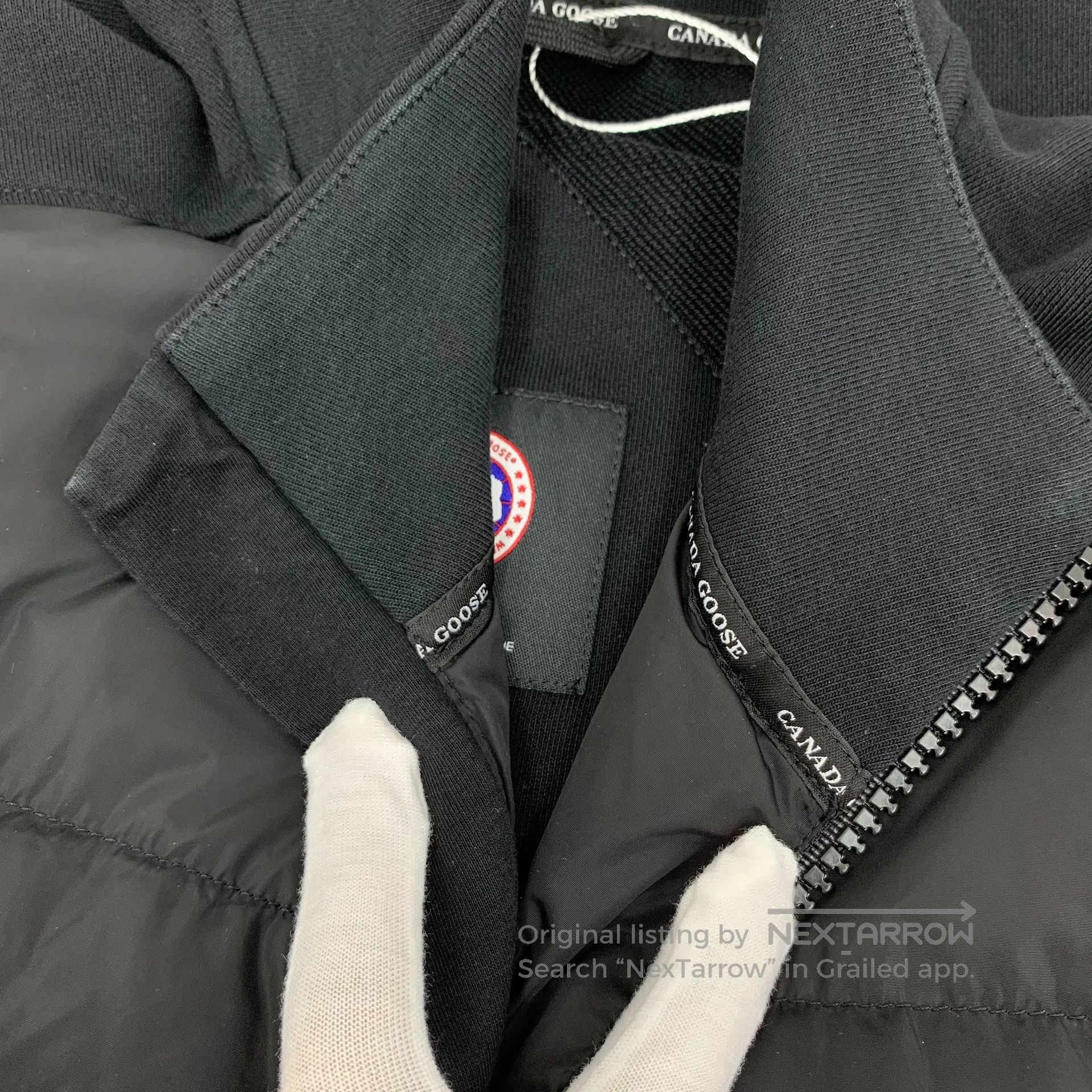 Canada Goose Canada Goose Black Logo Patch Collar Zipper Long Sleeve Do Size US XL / EU 56 / 4 - 9 Thumbnail