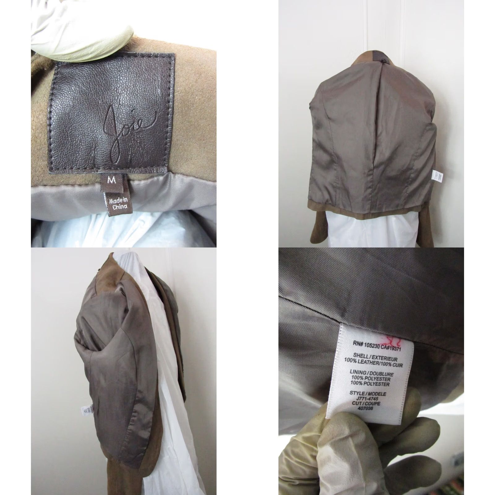 Joie Joie Women's Brown Taupe Leather Jacket Size Medium J771-4745 Size M / US 6-8 / IT 42-44 - 8 Thumbnail