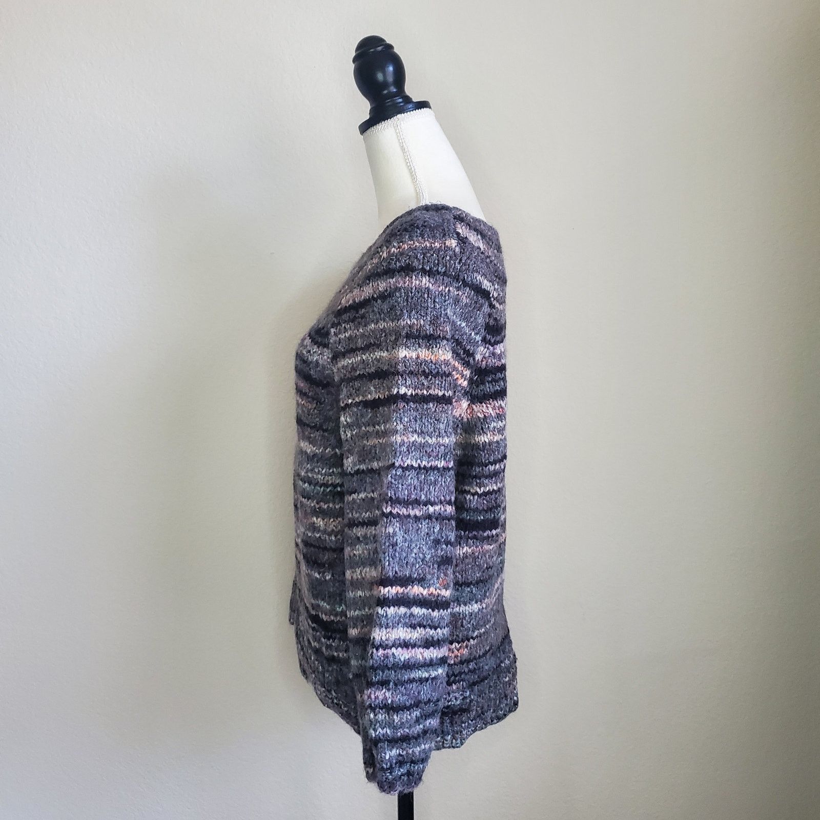Express Express Gray Striped Sweater Small Petite Size S / US 4 / IT 40 - 4 Thumbnail