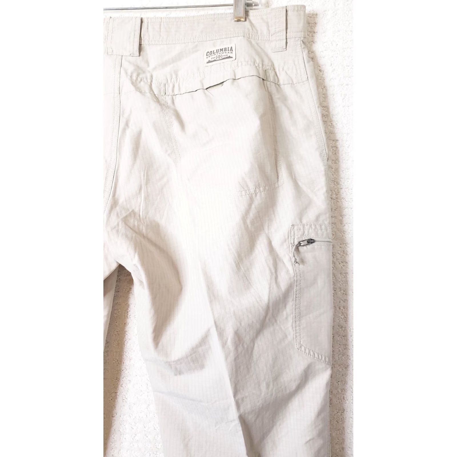 Vintage Columbia Omni Shade Ripstop Cargo Pants Mens 40x32 Beige Fishing Hiking Workwear Size US 40 / EU 56 - 6 Thumbnail