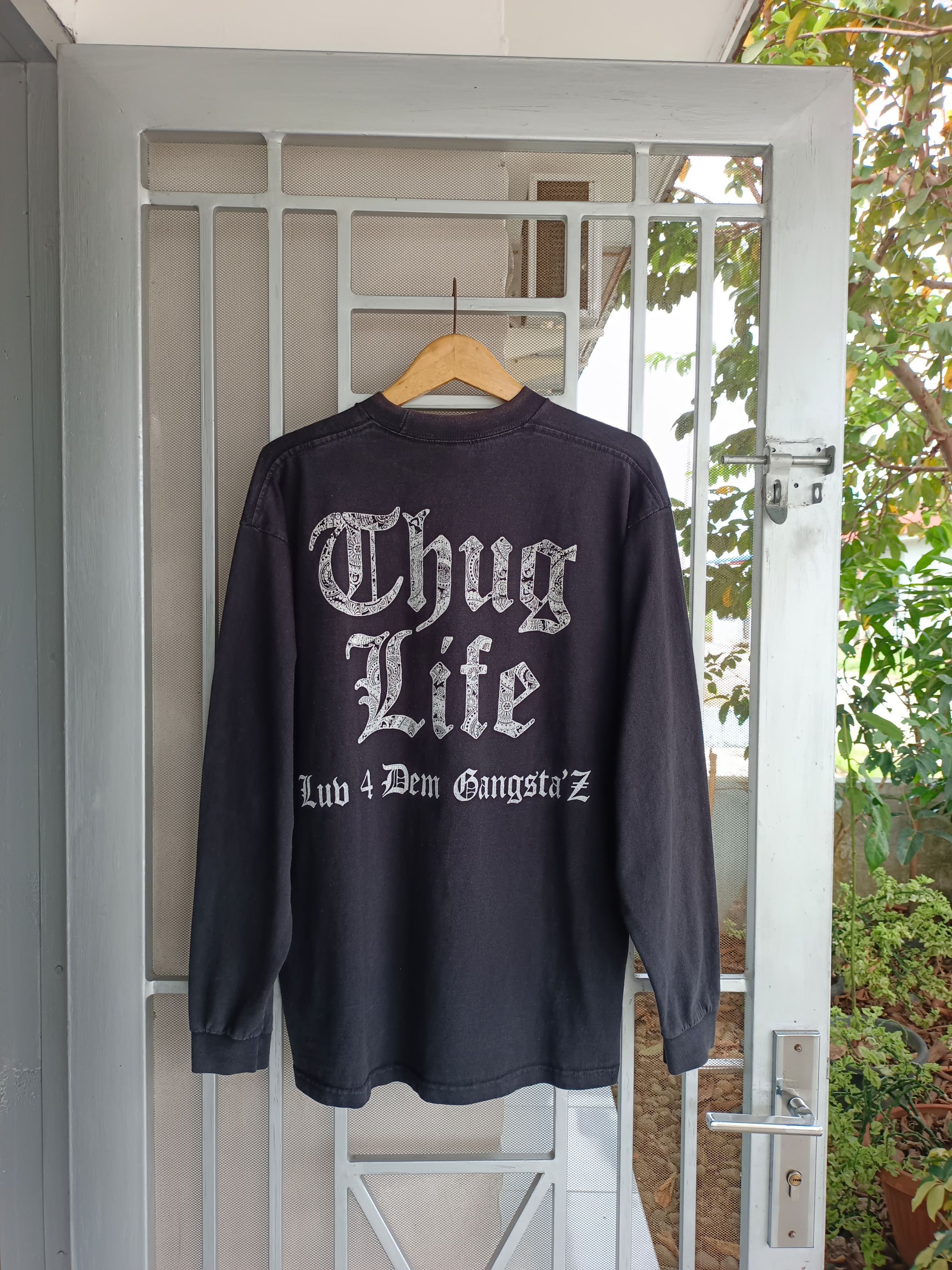 Band Tees Thug Life " Luv 4 Dem Gangsta'z " Size US XL / EU 56 / 4 - 2 Thumbnail