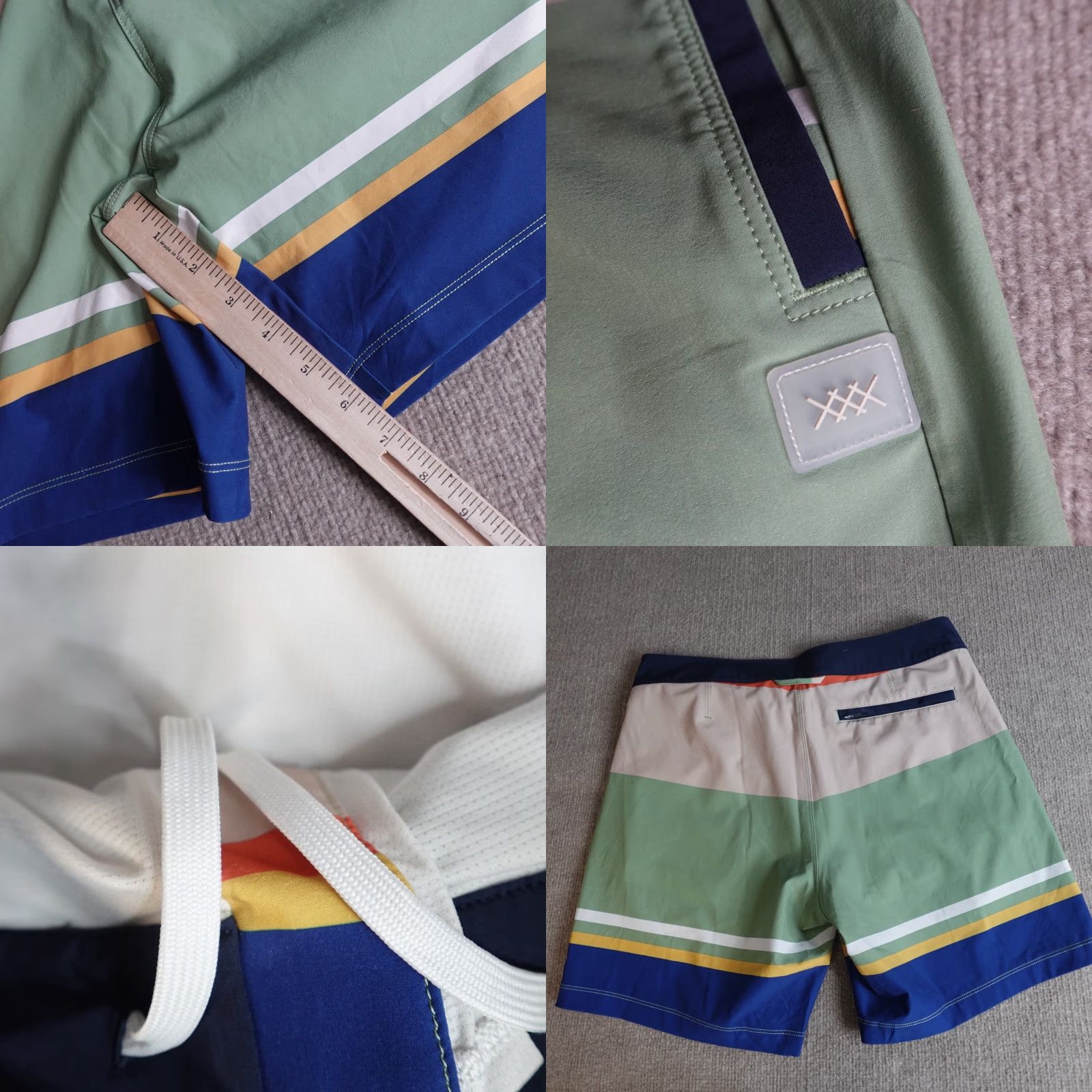 Rhone Rhone Swim Shorts L Blue Colorblock Trunks Lined Drawstring 8" in Regular Men Bottom Size US 33 - 8 Thumbnail