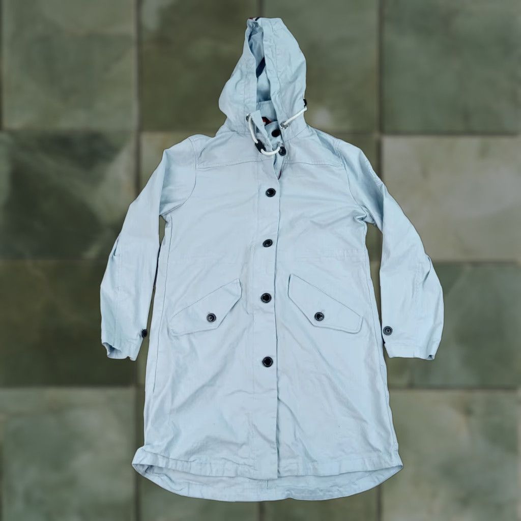Tommy Hilfiger Tommy Hilfiger Parka Jacket Womens Small Long Blue Hooded Full Zip Stretch Size S / US 4 / IT 40 - 1 Thumbnail