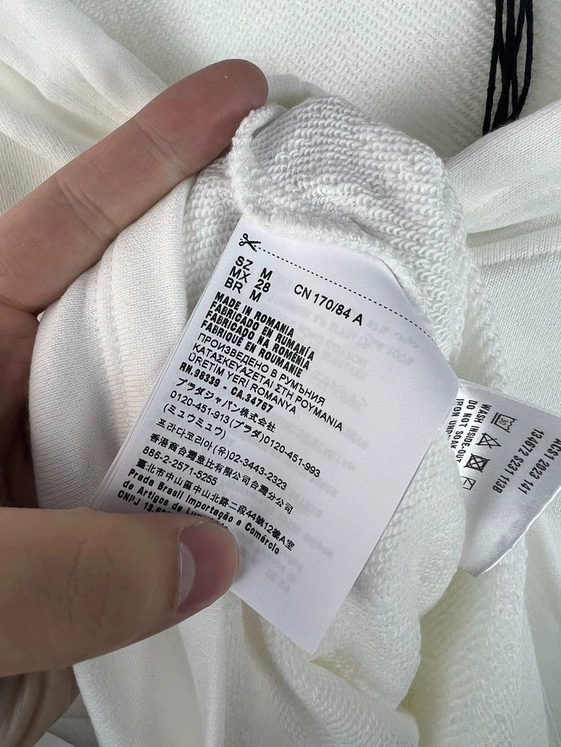 Prada Prada White inverted triangle logo hoodie Size M / US 6-8 / IT 42-44 - 6 Thumbnail