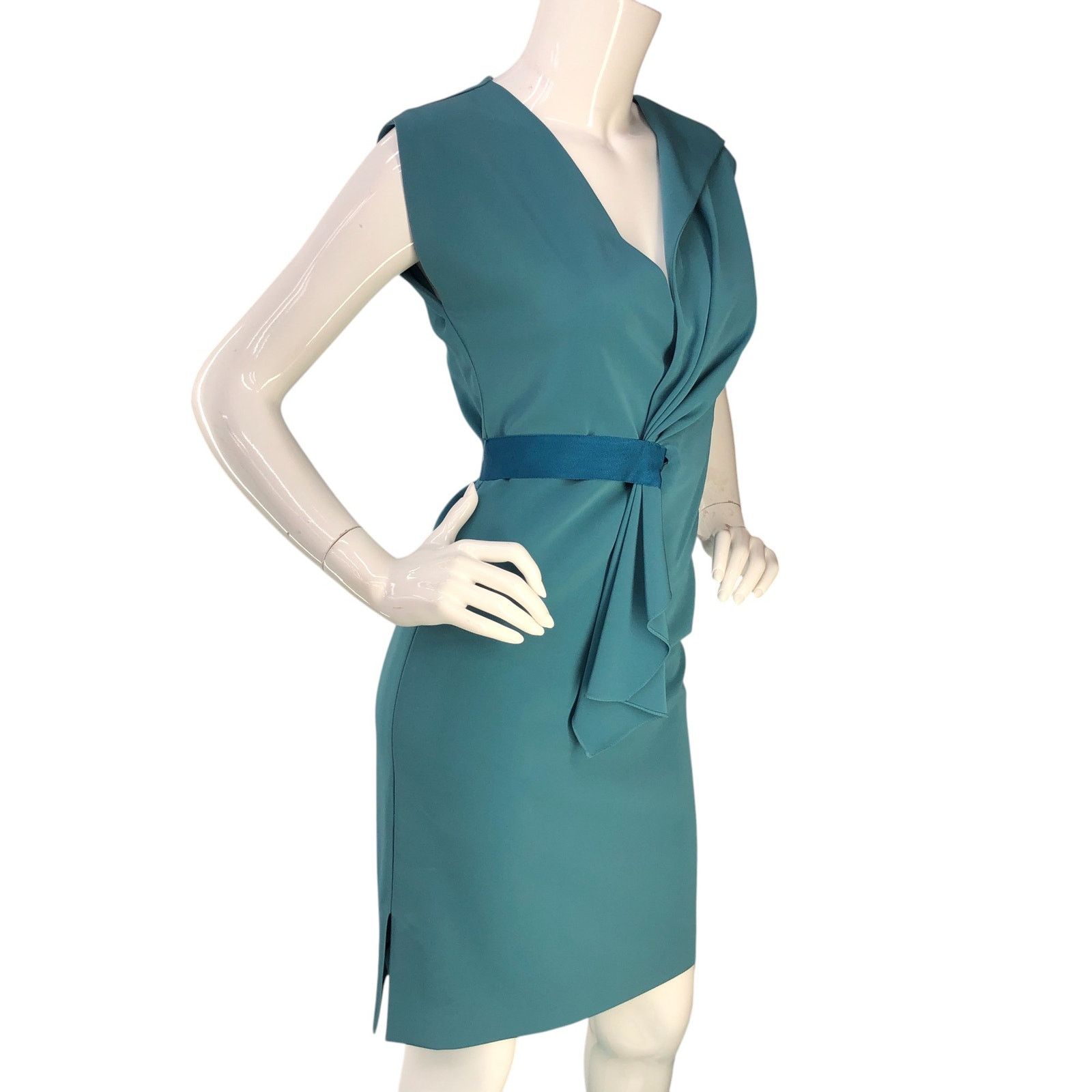 Elie Tahari Elie Tahari Womens Size 0 Dress Dalia Half Wrap Style Teal Size XS / US 0-2 / IT 36-38 - 10 Thumbnail