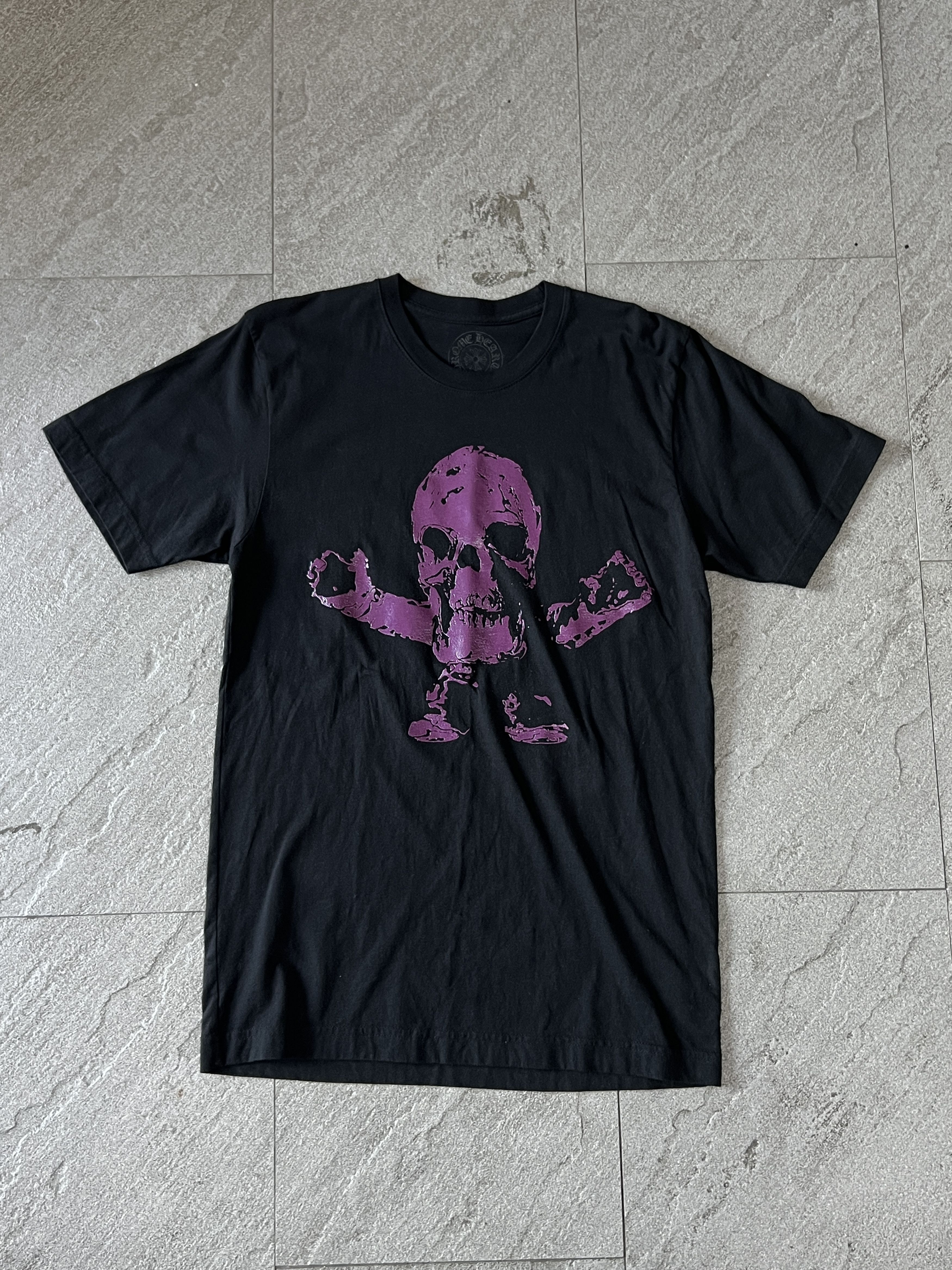 Chrome Hearts RARE Chrome Hearts Foti Skull Silver Logo Black Tee