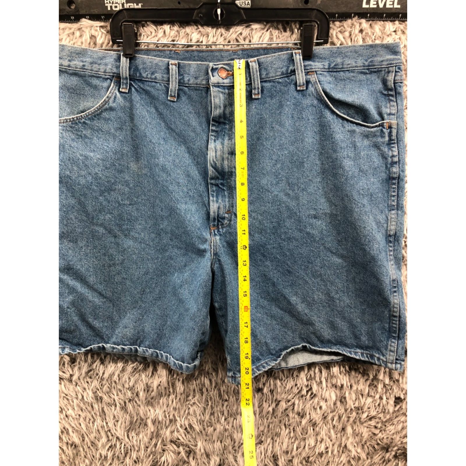 Denime Rustler Bermuda Shorts Mens Size 46 Denim Shorts 5-Pocket Regular Fit Dark Blue 10 in Inseam Mid Rise Belt Loops Casual Jeans Short Size US 30 / EU 46 - 3 Thumbnail