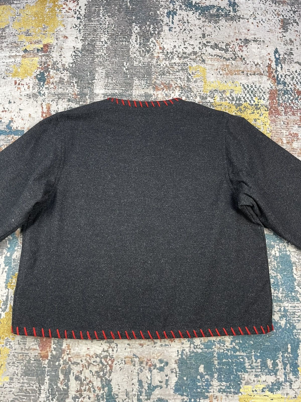 Y's Yohji Yamamoto Y’s For Living Red Trim Sweater Cardigans Size L / US 10 / IT 46 - 6 Thumbnail