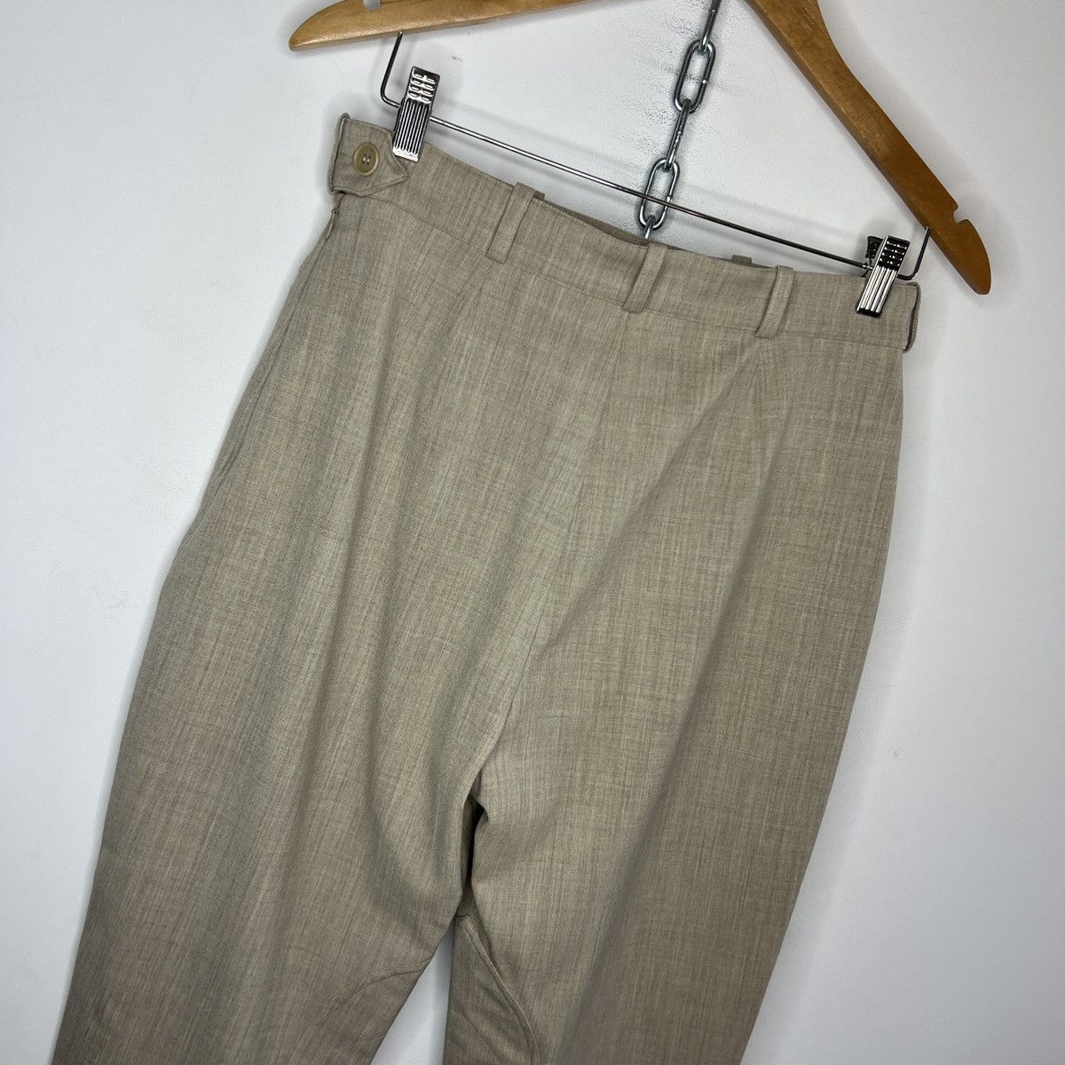 Hermes VINTAGE HERMES WOOL BEIGE HORSE RIDING 2000s PANTS TROUSERS Size 28" / US 6 / IT 42 - 8 Thumbnail