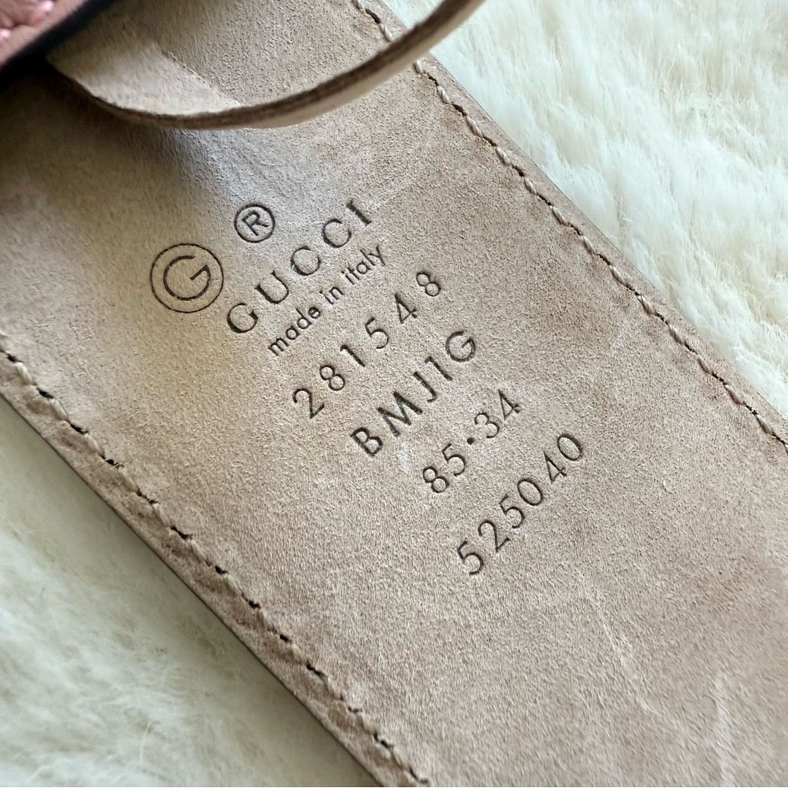 Gucci Gucci GG Marmont pink leather belt size 85/34 Authentic 650$ Size ONE SIZE - 4 Thumbnail