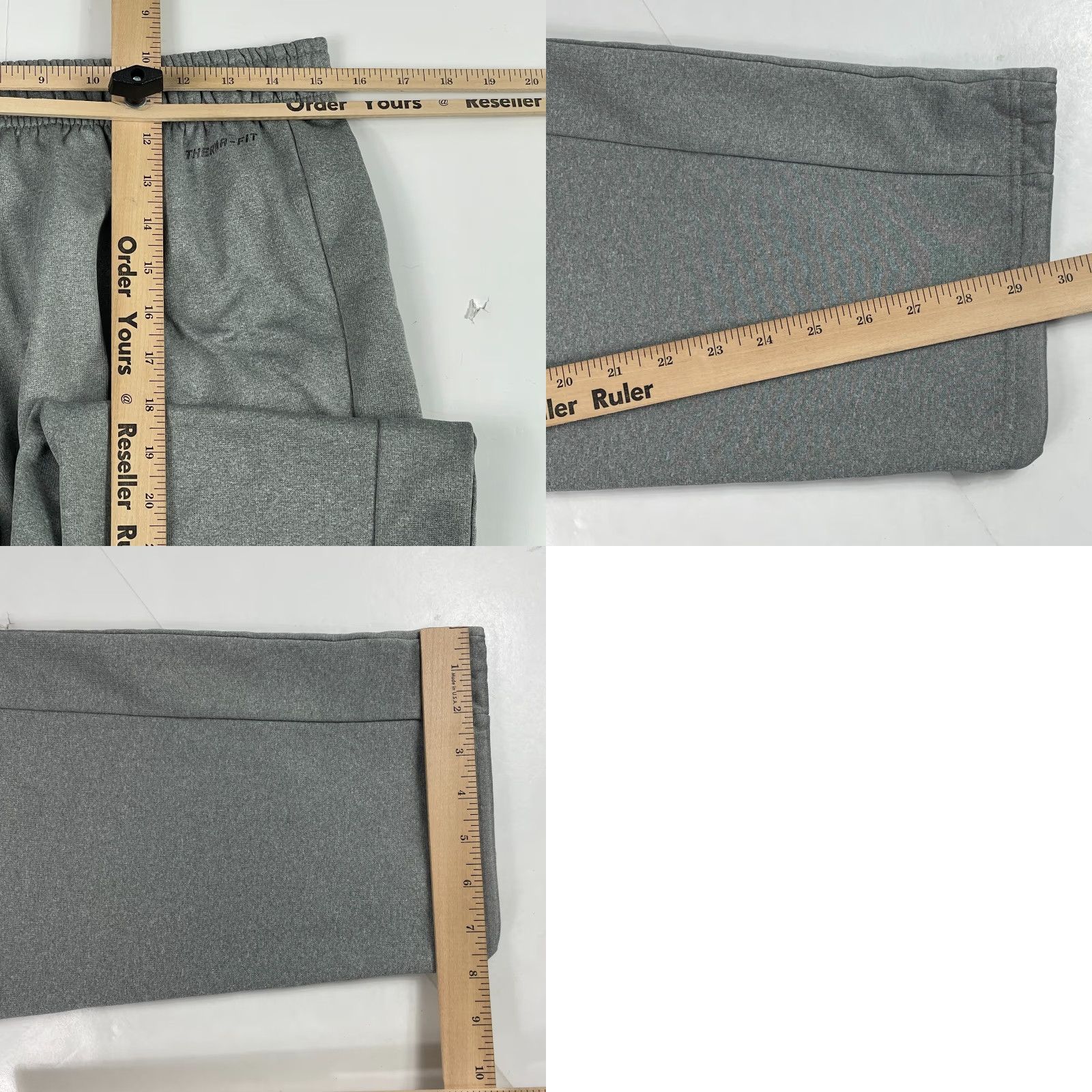 Nike Nike Sweatpants Mens L Gray Therma Fit Straight Leg Fleece Lined Workout Gym Size US 31 - 9 Thumbnail