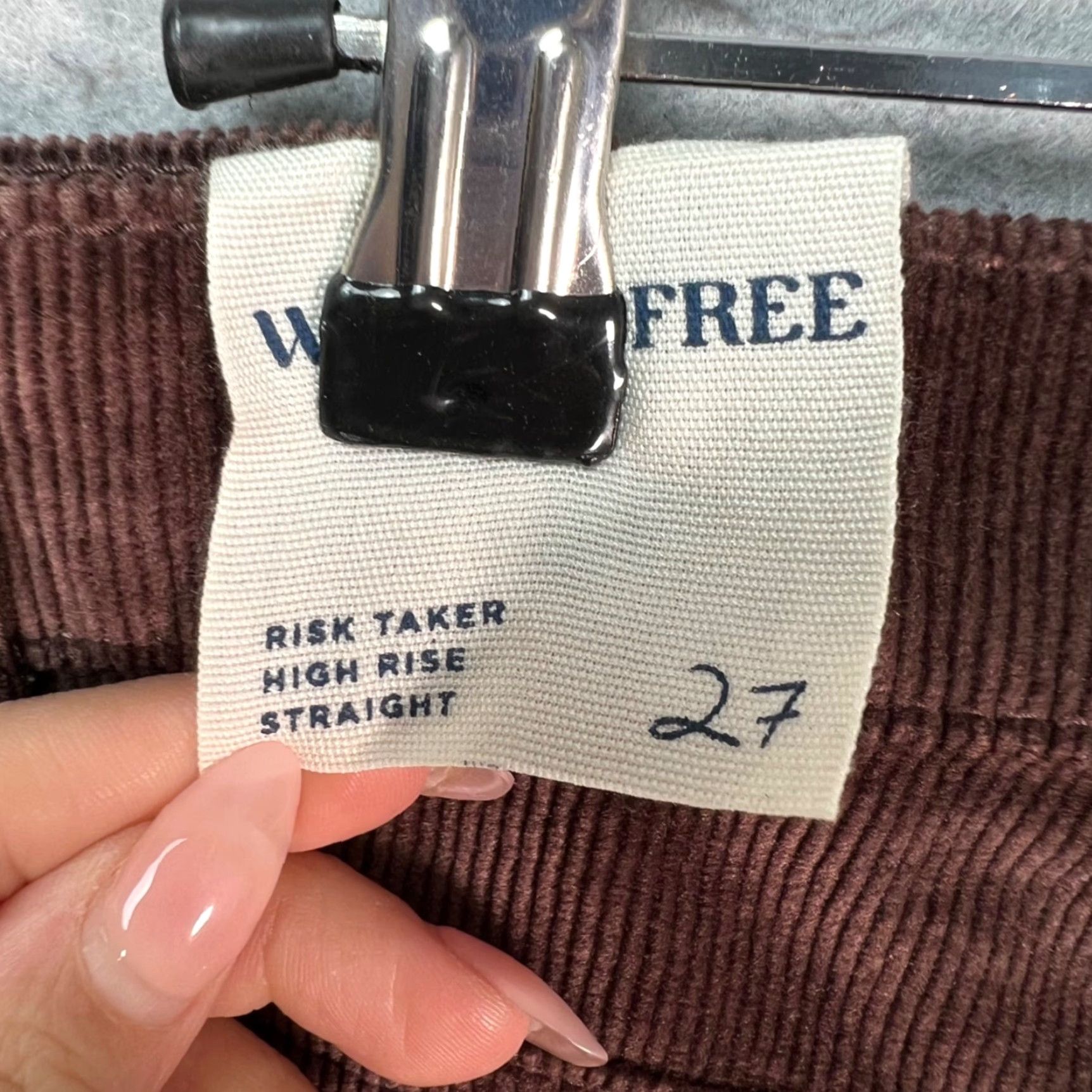 Free People Free People Womens 27 Corduroy Risk Taker High Rise Straight Leg Pants Brown NEW Size 27" / US 4 / IT 40 - 5 Thumbnail