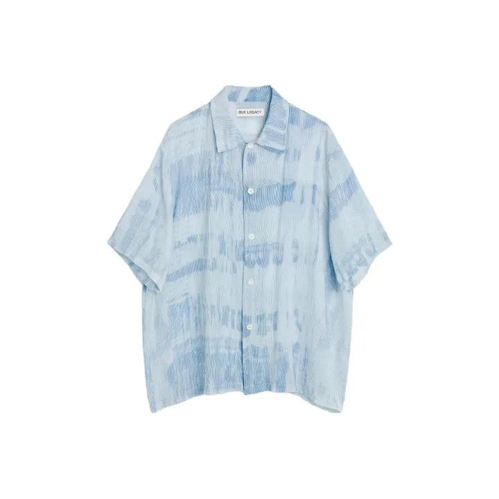 Our Legacy Our Legacy Blue Printed Short Sleeve Shirt 0079 Size US L / EU 52-54 / 3 - 1 Thumbnail