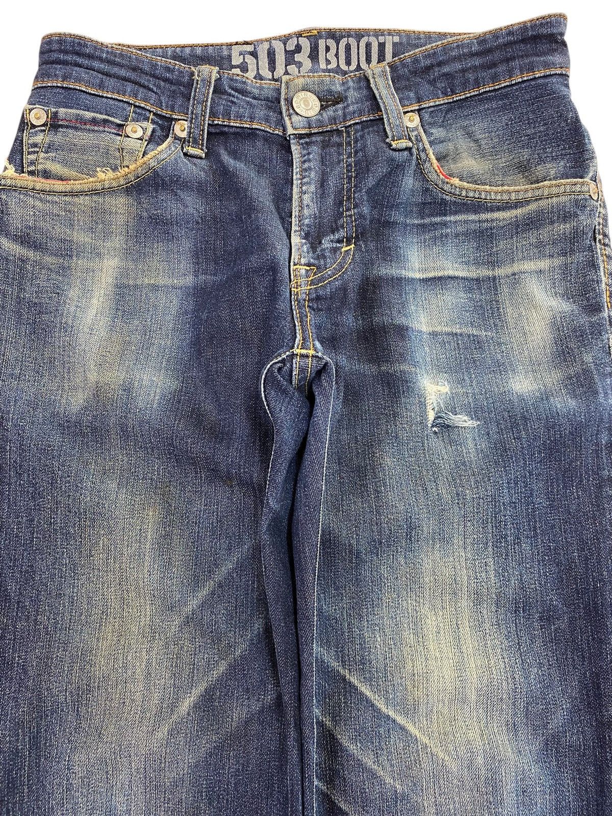 Edwin Edwin Blue Wash Whiskered Style Flare Jeans Size US 30 / EU 46 - 2 Thumbnail