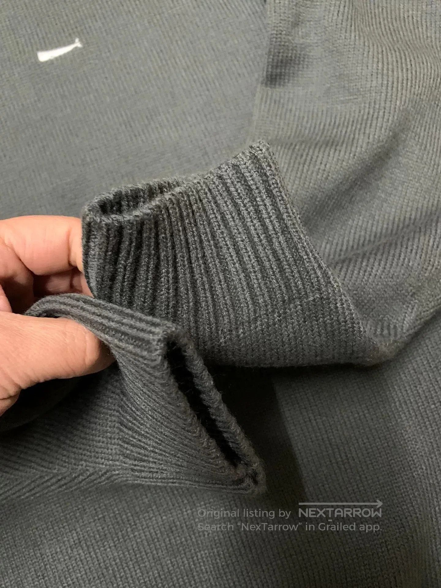 Descendant gray strand mock neck knitted sweater for men. Size US M / EU 48-50 / 2 - 7 Thumbnail