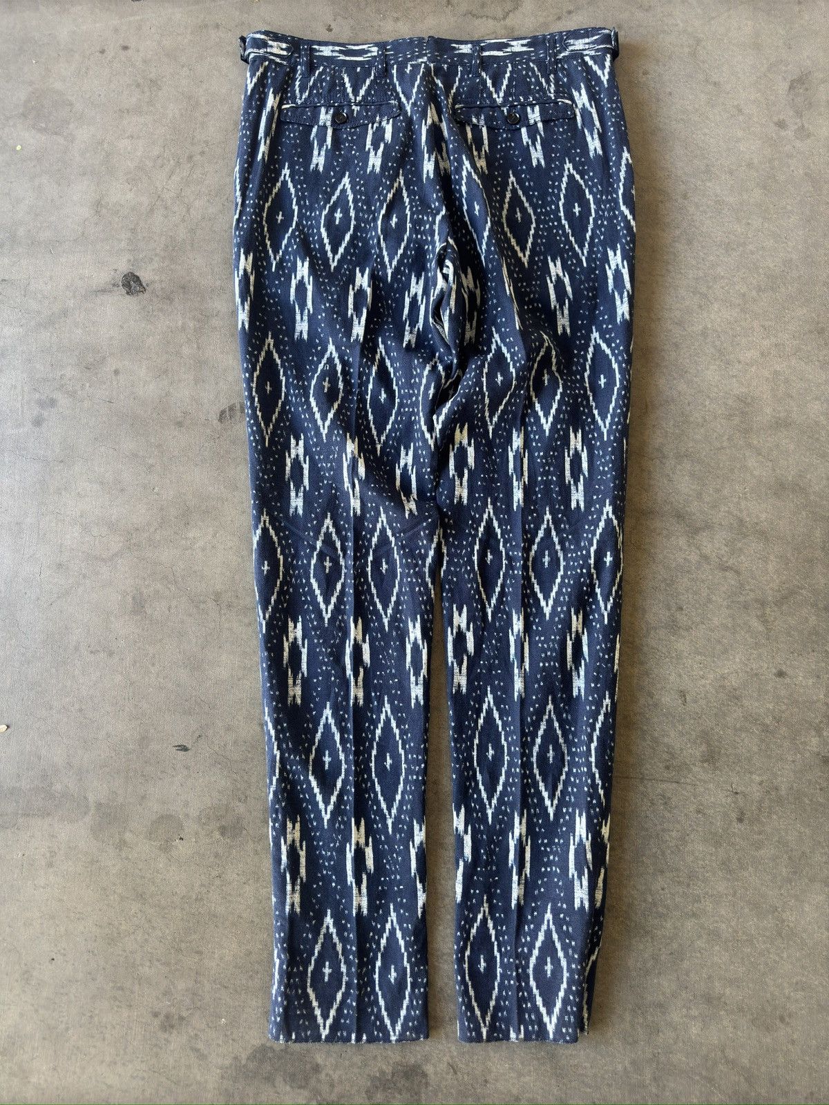Burberry SS 2012 Burberry NWT Indigo White Ikat Tri Blend Pants Size US 36 / EU 52 - 9 Thumbnail