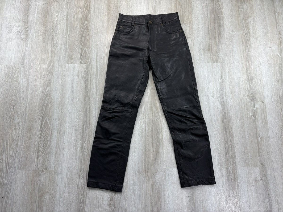 Genuine Leather × Leather × Vintage Womens biker motorcycle leather pants Gipsy Size 30 Size 24" / US 00 / IT 34 - 1 Thumbnail