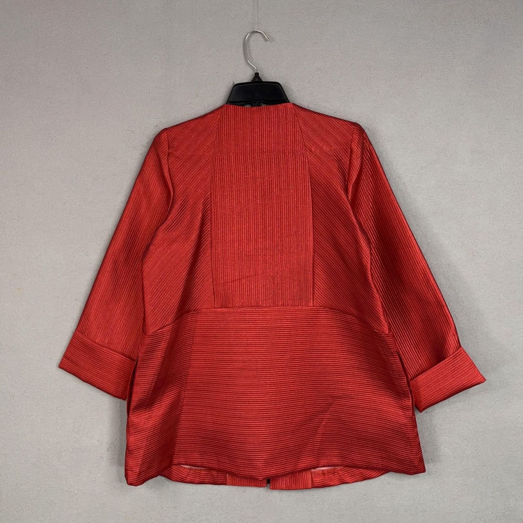 Vintage I.C. By Connie K Jacket Womens Medium Red Ribbed Polyester Striped Business Casual Size M / US 6-8 / IT 42-44 - 6 Thumbnail