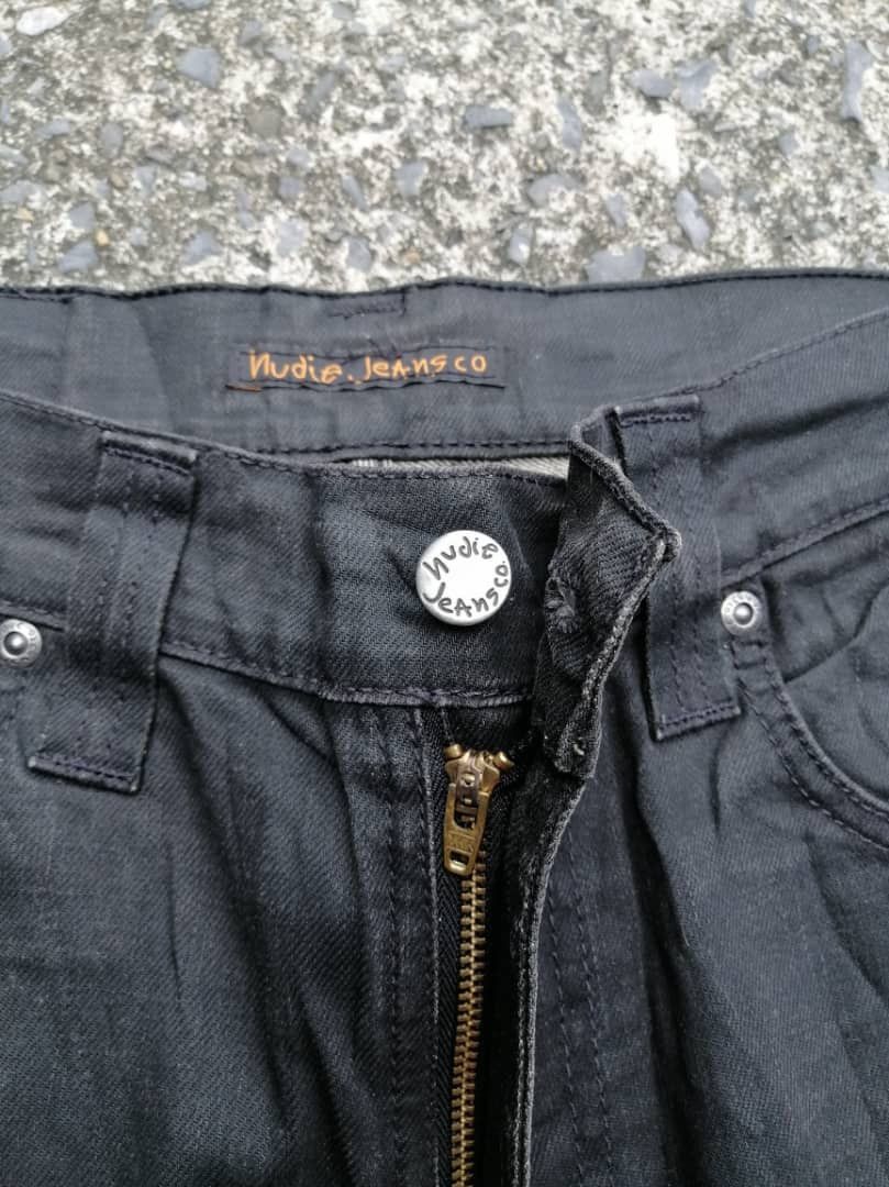 Nudie Jeans Nudie Jeans NJ2764 Slim Jim Black Coated Jeans Size US 29 - 3 Thumbnail