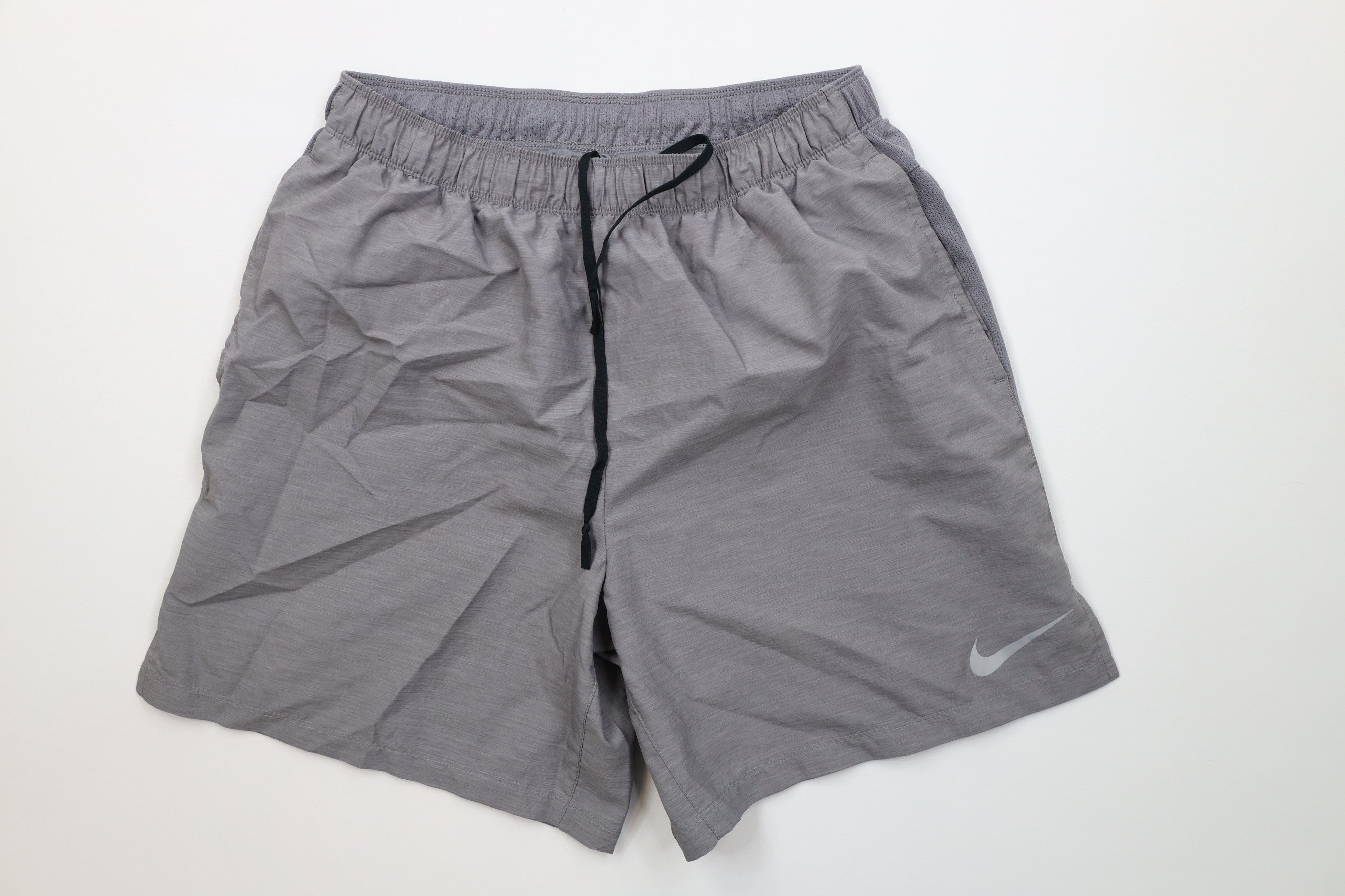 Nike Vintage Y2K Nike Reflective Swoosh Lined Running Shorts Gray Size US 34 / EU 50 - 1 Thumbnail