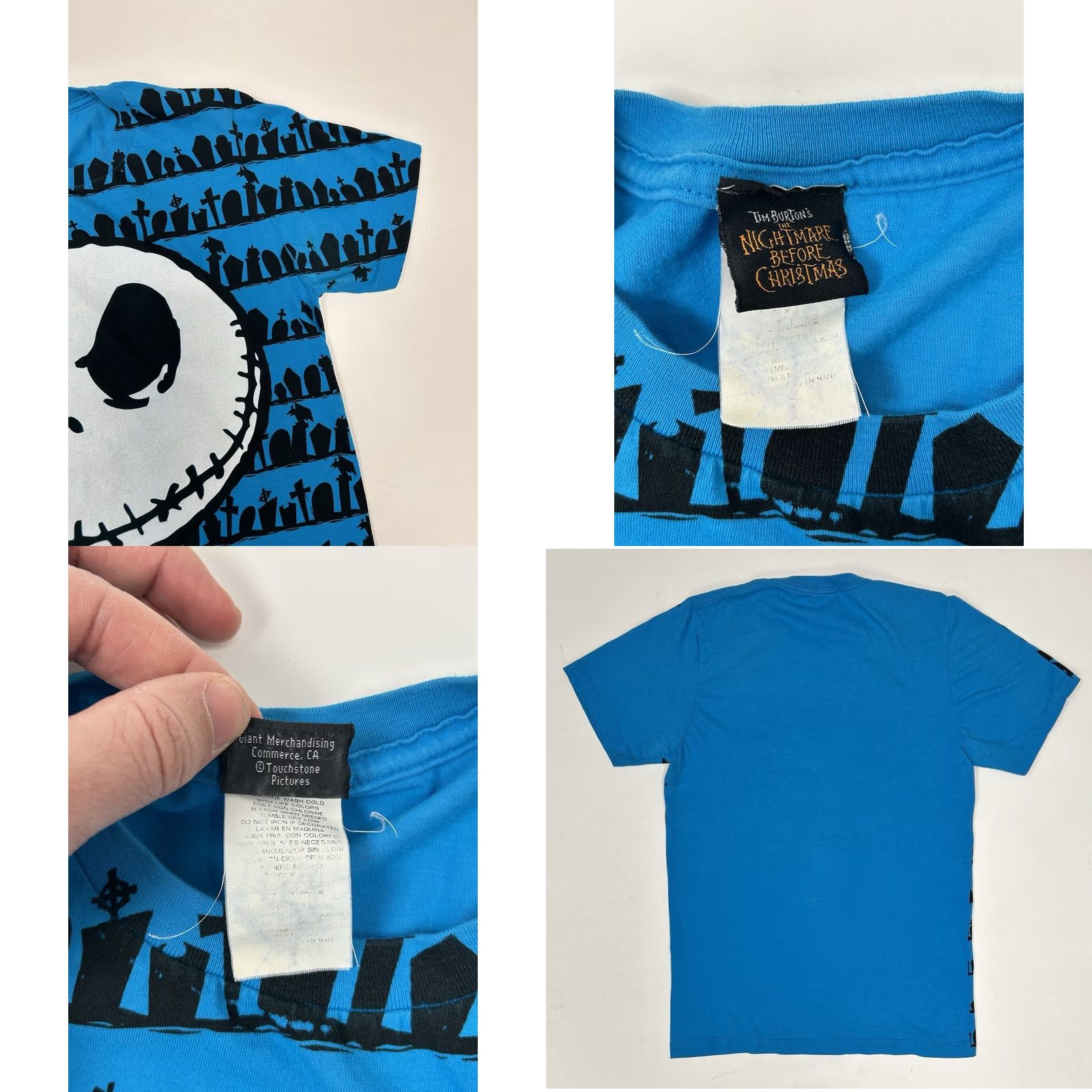 Disney Disney The Nightmare Before Christmas Jack Skellington Face AOP Shirt Small Blue Movie 2000s Y2K Unisex Adults Size US S / EU 44-46 / 1 - 8 Thumbnail